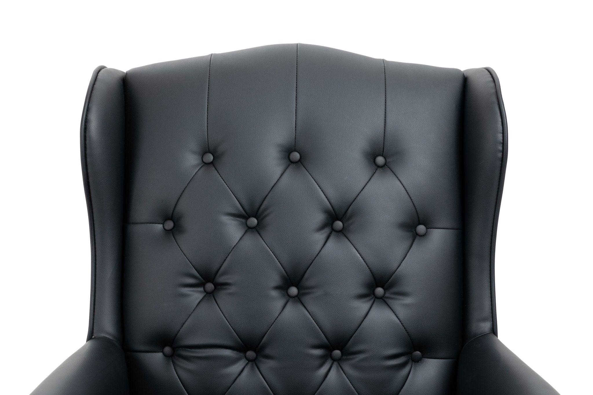 High - backrest PU leather executive office chair(Black PU) - KiKiUMi
