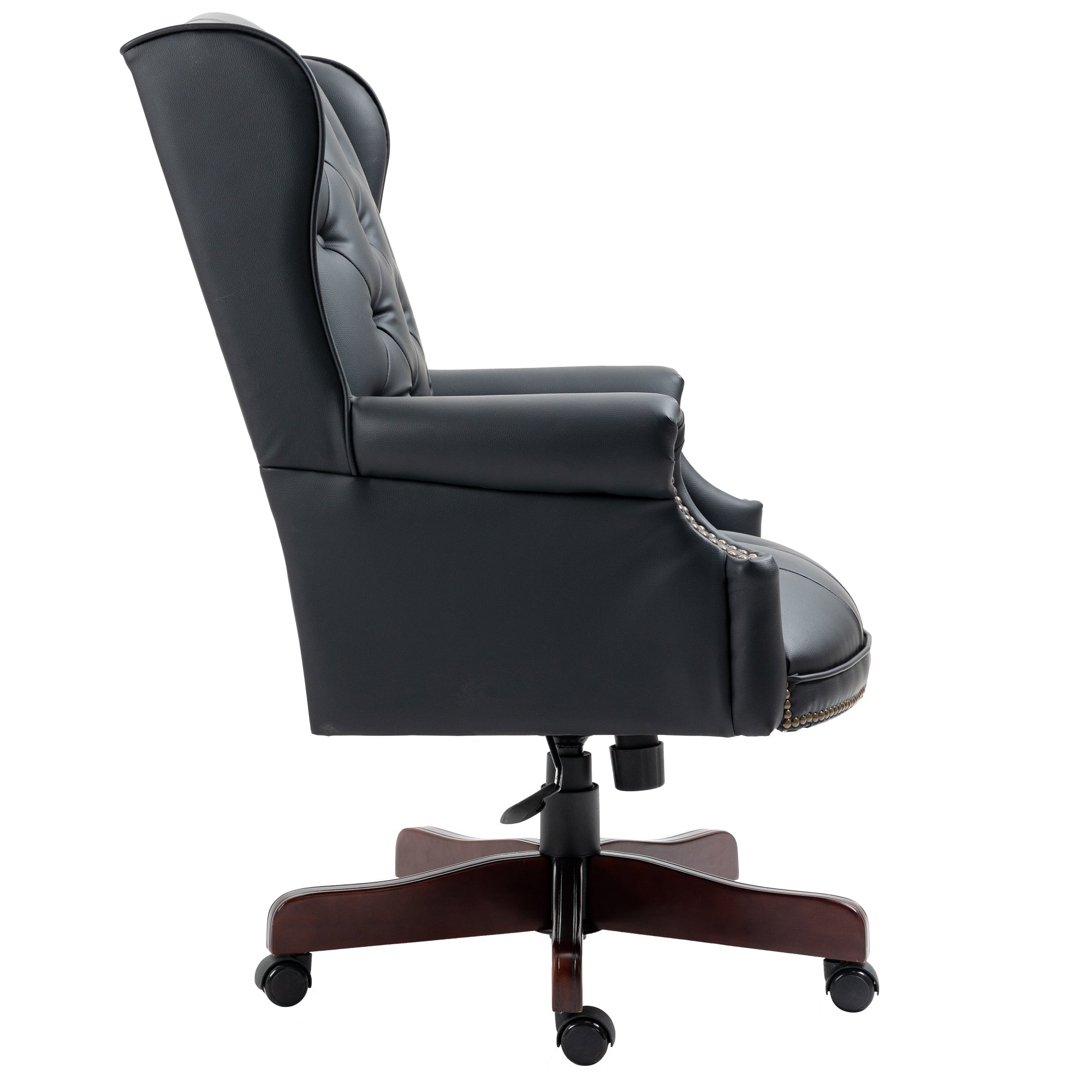 High - backrest PU leather executive office chair(Black PU) - KiKiUMi