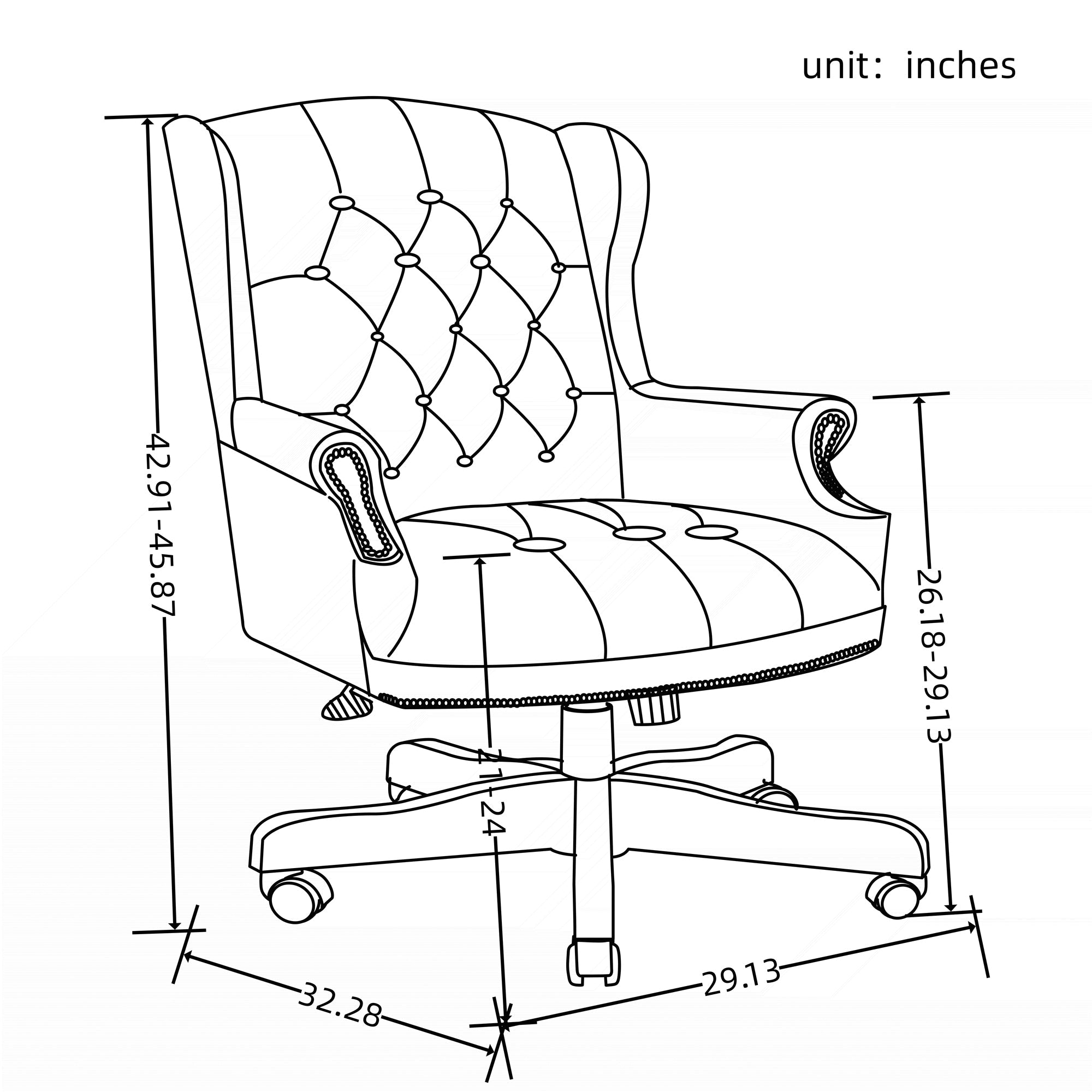High - backrest PU leather executive office chair(brown) - KiKiUMi