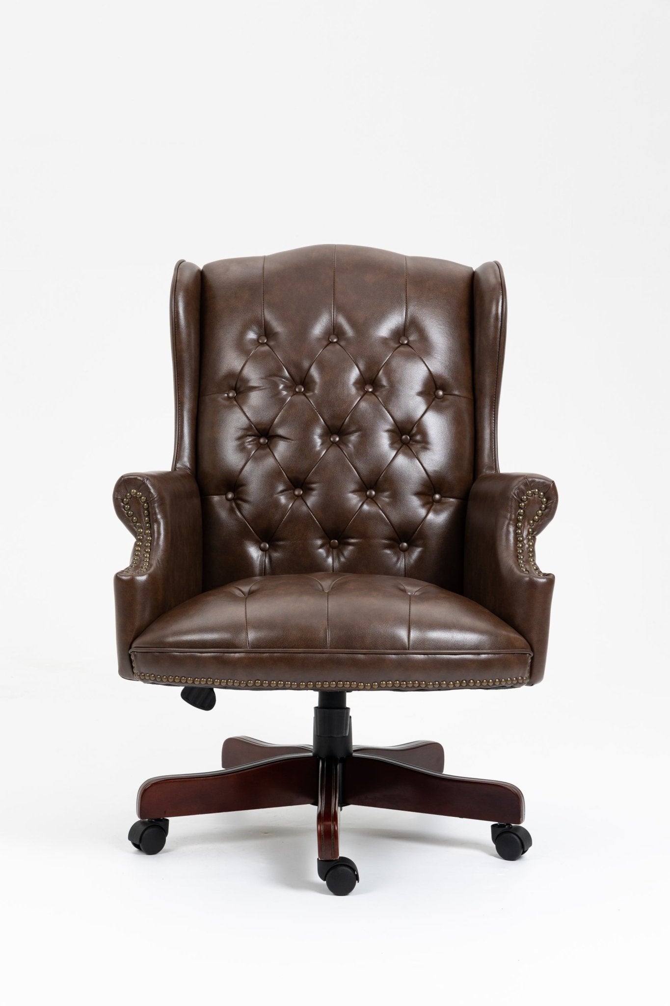 High - backrest PU leather executive office chair(brown) - KiKiUMi