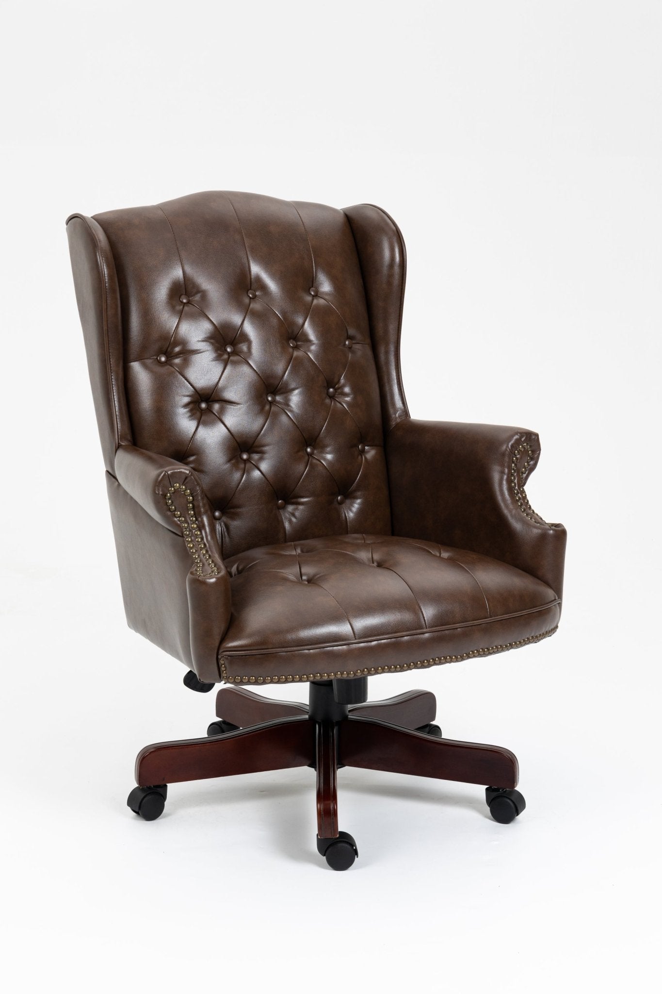 High - backrest PU leather executive office chair(brown) - KiKiUMi