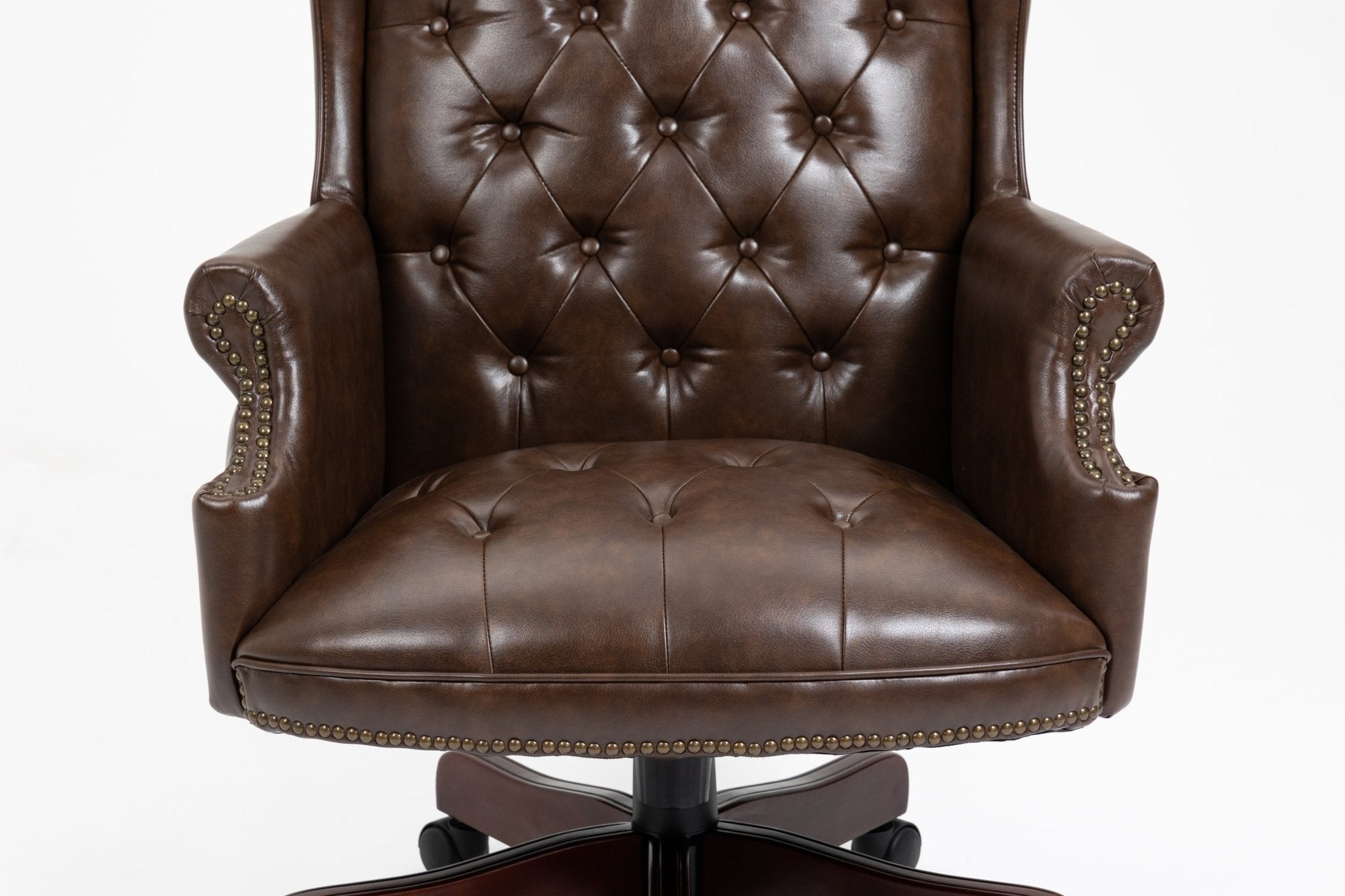 High - backrest PU leather executive office chair(brown) - KiKiUMi