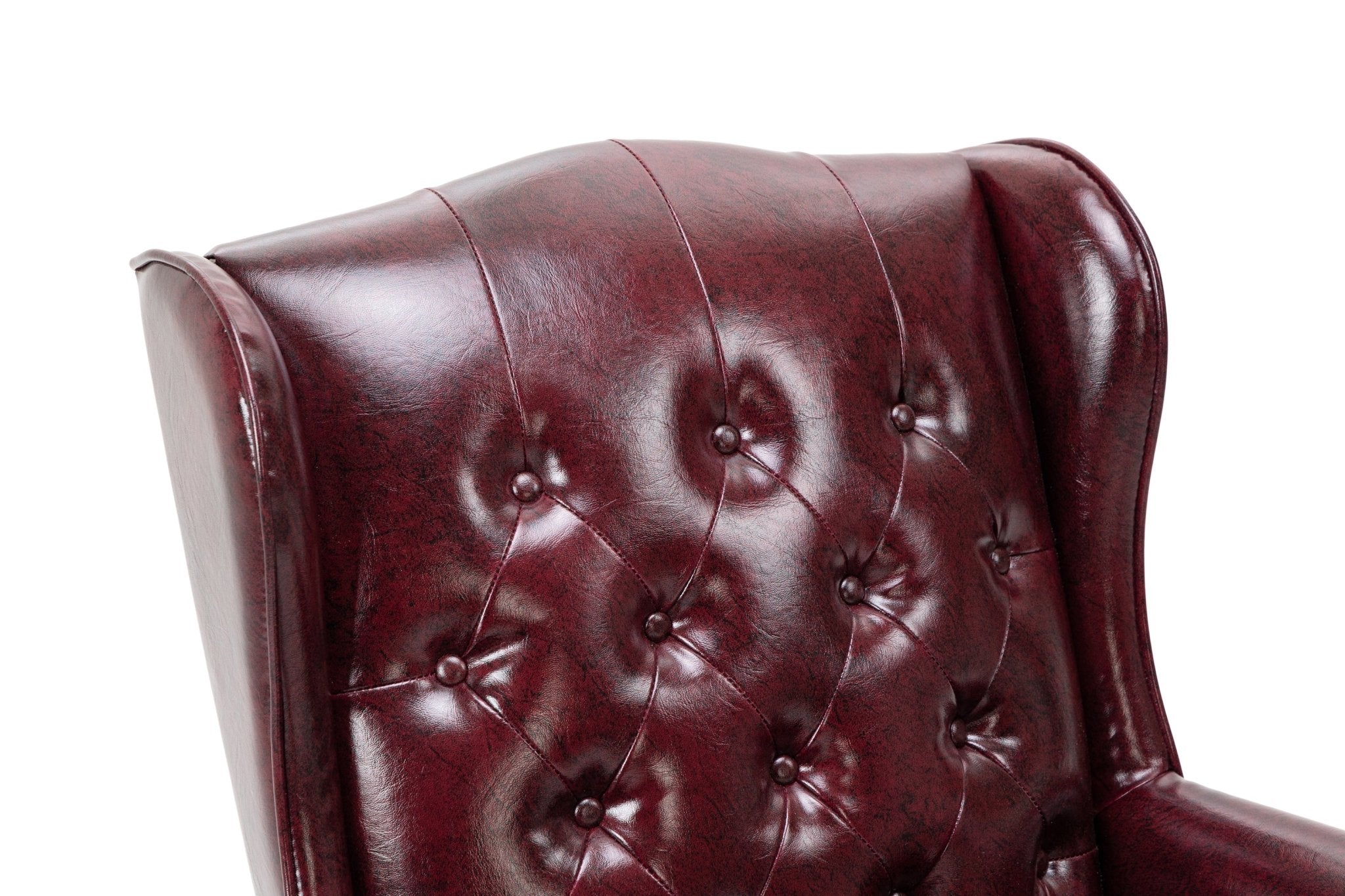 High - backrest PU leather executive office chair(burgundy) - KiKiUMi