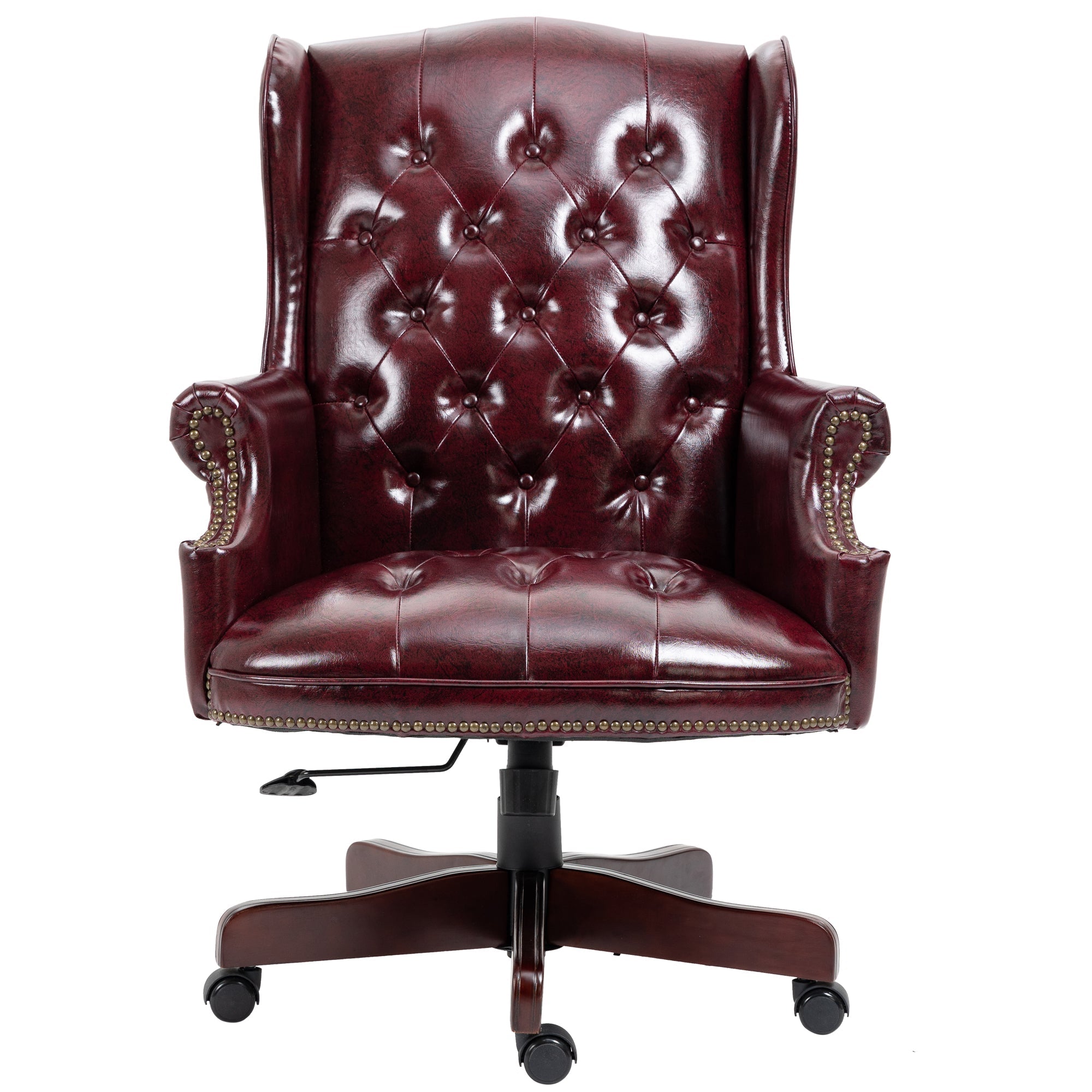 High - backrest PU leather executive office chair(burgundy) - KiKiUMi