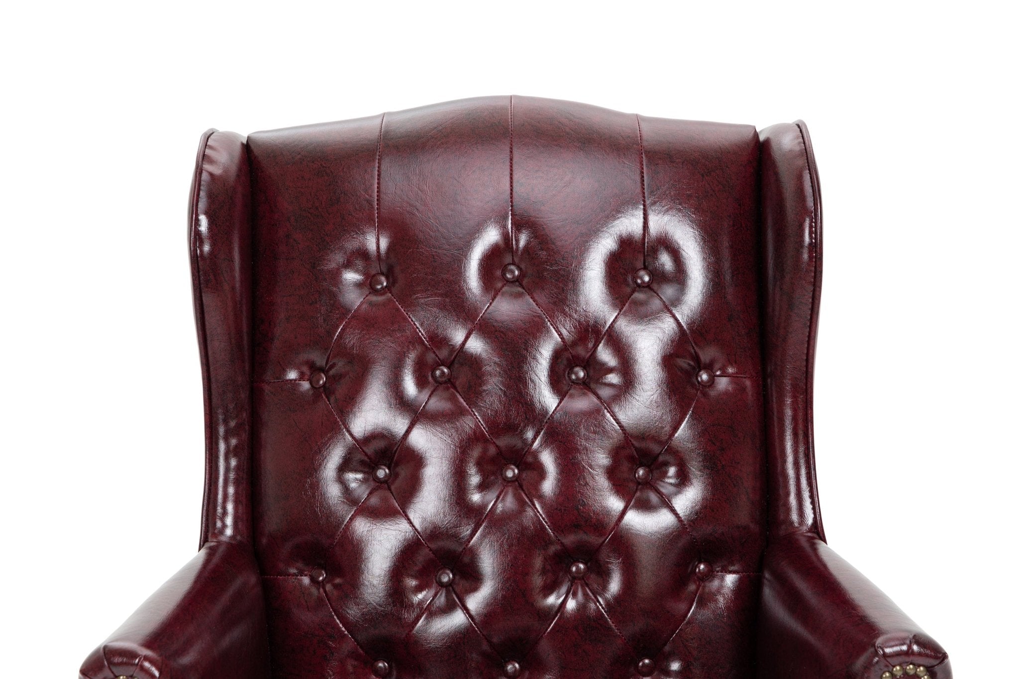 High - backrest PU leather executive office chair(burgundy) - KiKiUMi