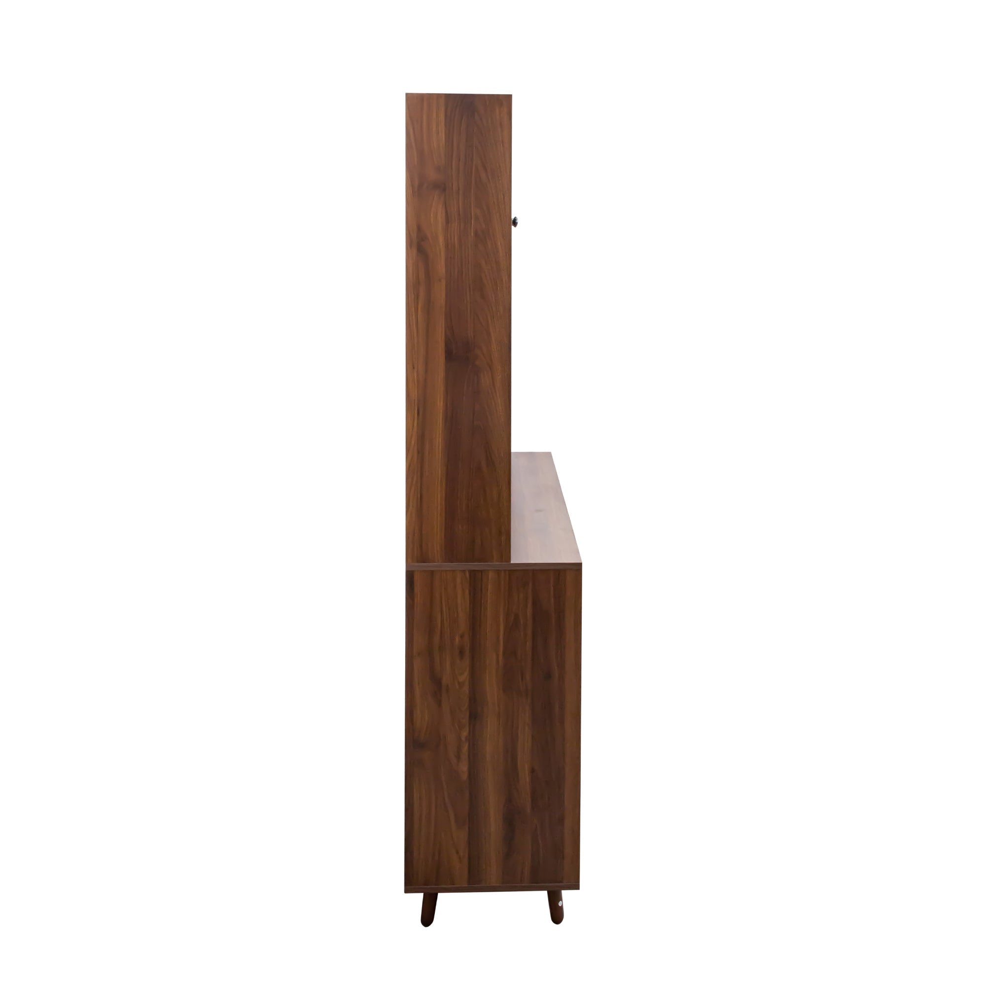 Independent food cabinet, 4 doors, 4 drawers and microwave cabinet（walnut） - KiKiUMi