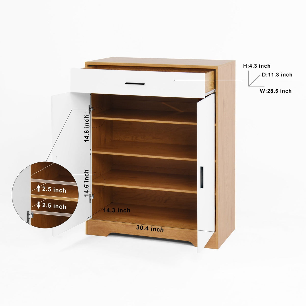 Independent wooden shoe cabinet organizer - KiKiUMi