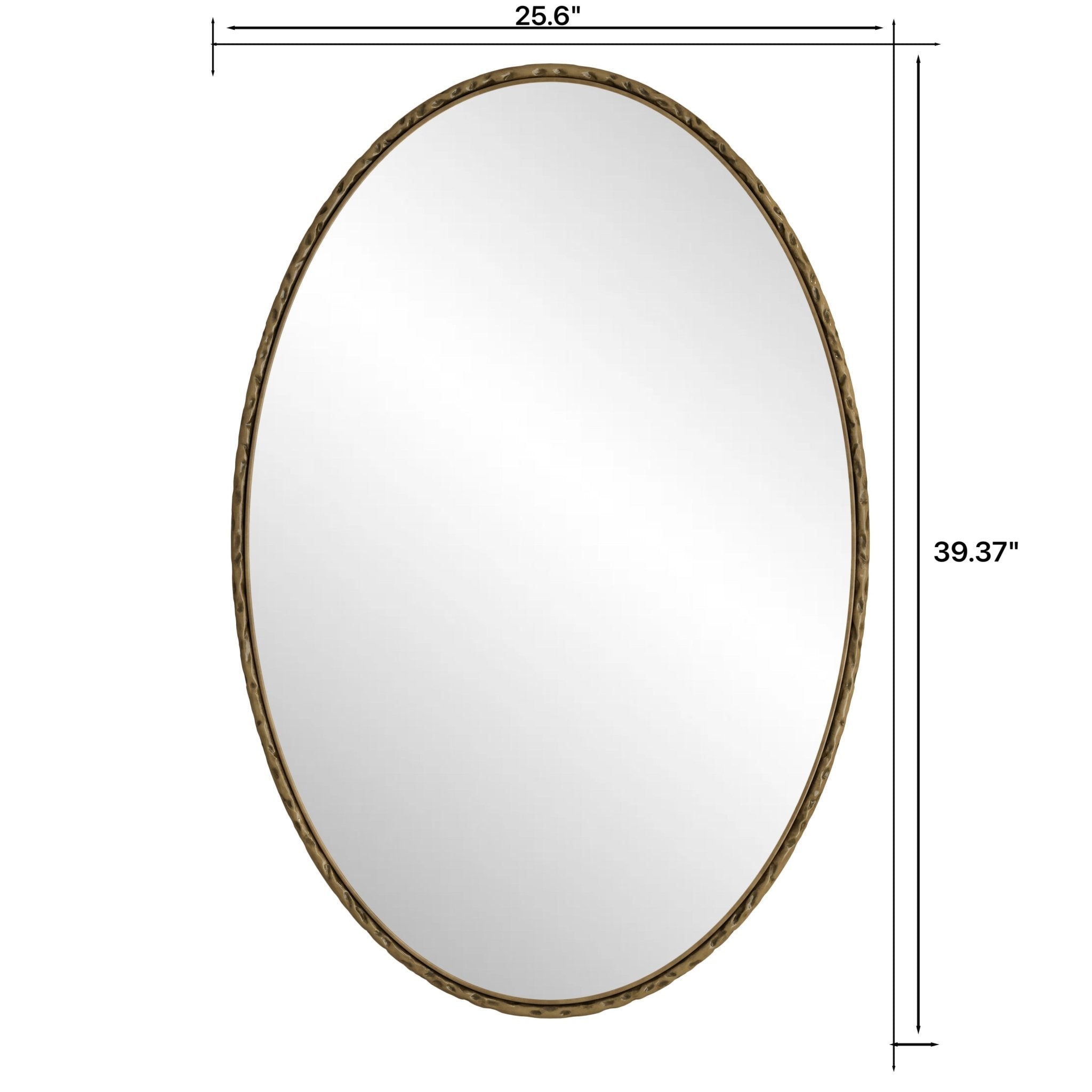 Iron art oval - shaped retro mirror with a high - quality glass and medium - density fiberboard frame - KiKiUMi