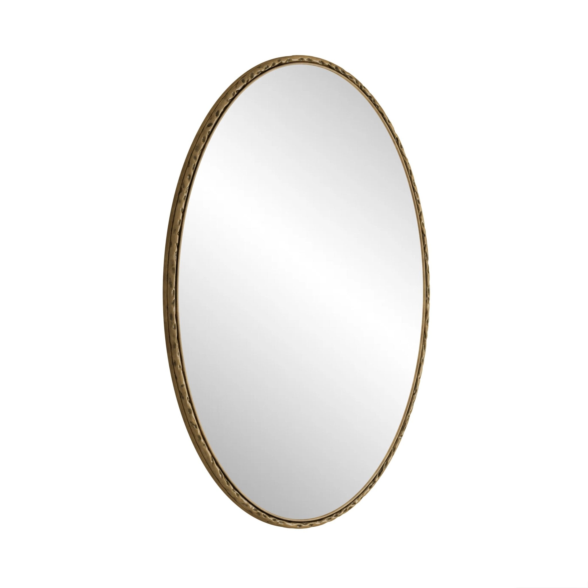 Iron art oval - shaped retro mirror with a high - quality glass and medium - density fiberboard frame - KiKiUMi