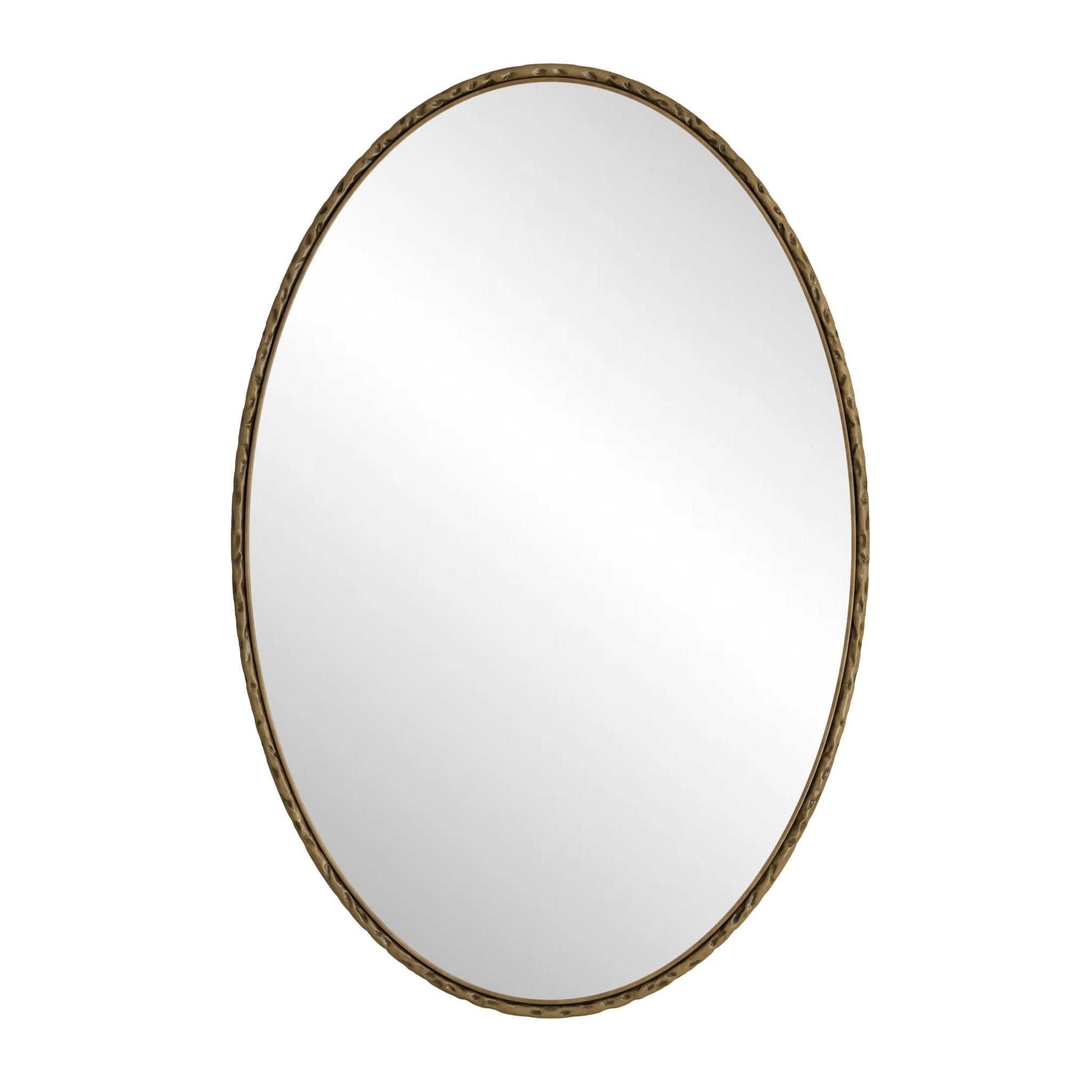Iron art oval - shaped retro mirror with a high - quality glass and medium - density fiberboard frame - KiKiUMi