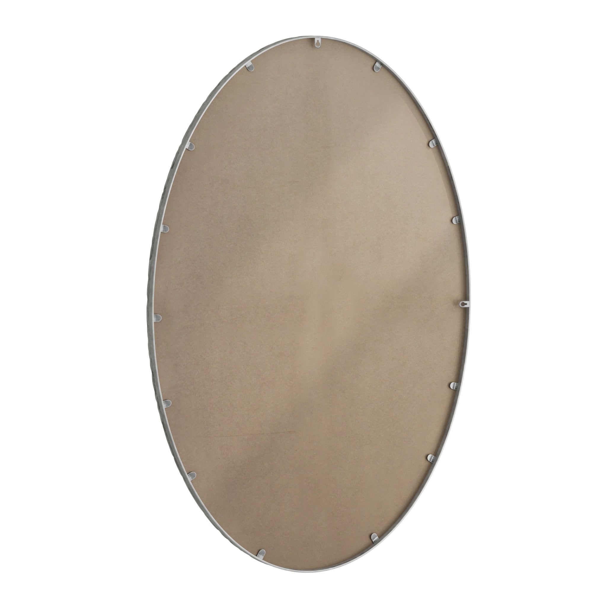 Ironwork oval - shaped retro mirror with a glass and medium - density fiberboard frame - KiKiUMi