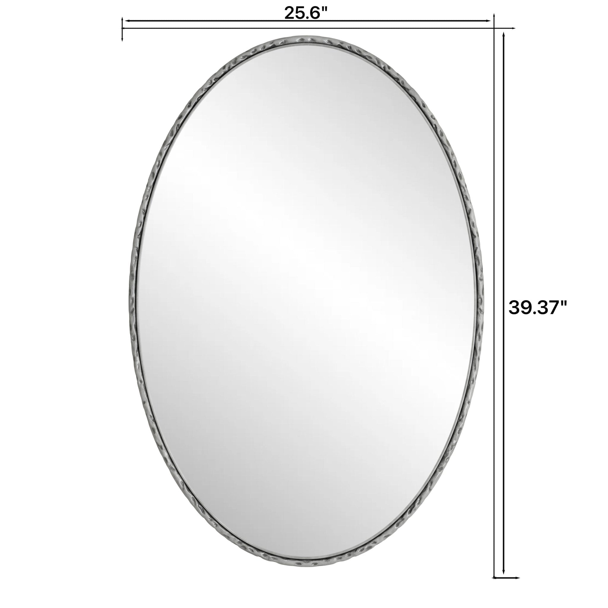 Ironwork oval - shaped retro mirror with a glass and medium - density fiberboard frame - KiKiUMi