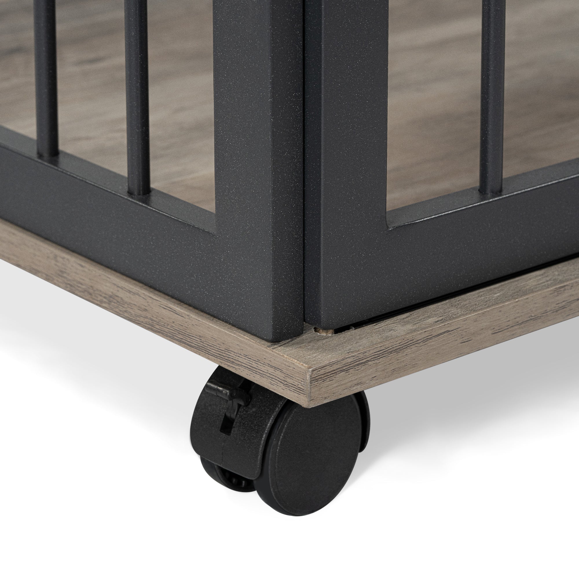 Large grey dog crate furniture - KiKiUMi