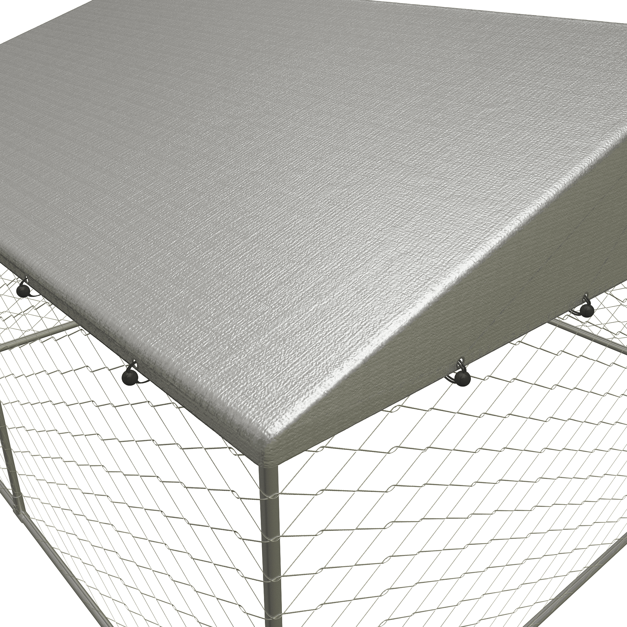 Large outdoor fenced kennel with a rotating feeder - KiKiUMi