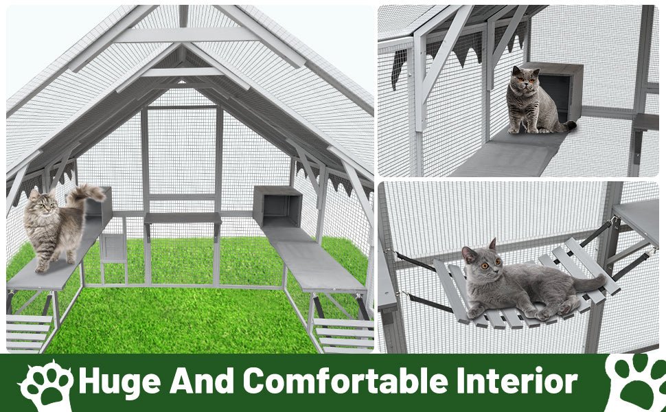 Large outdoor waterproof cat house cat enclosure - KiKiUMi