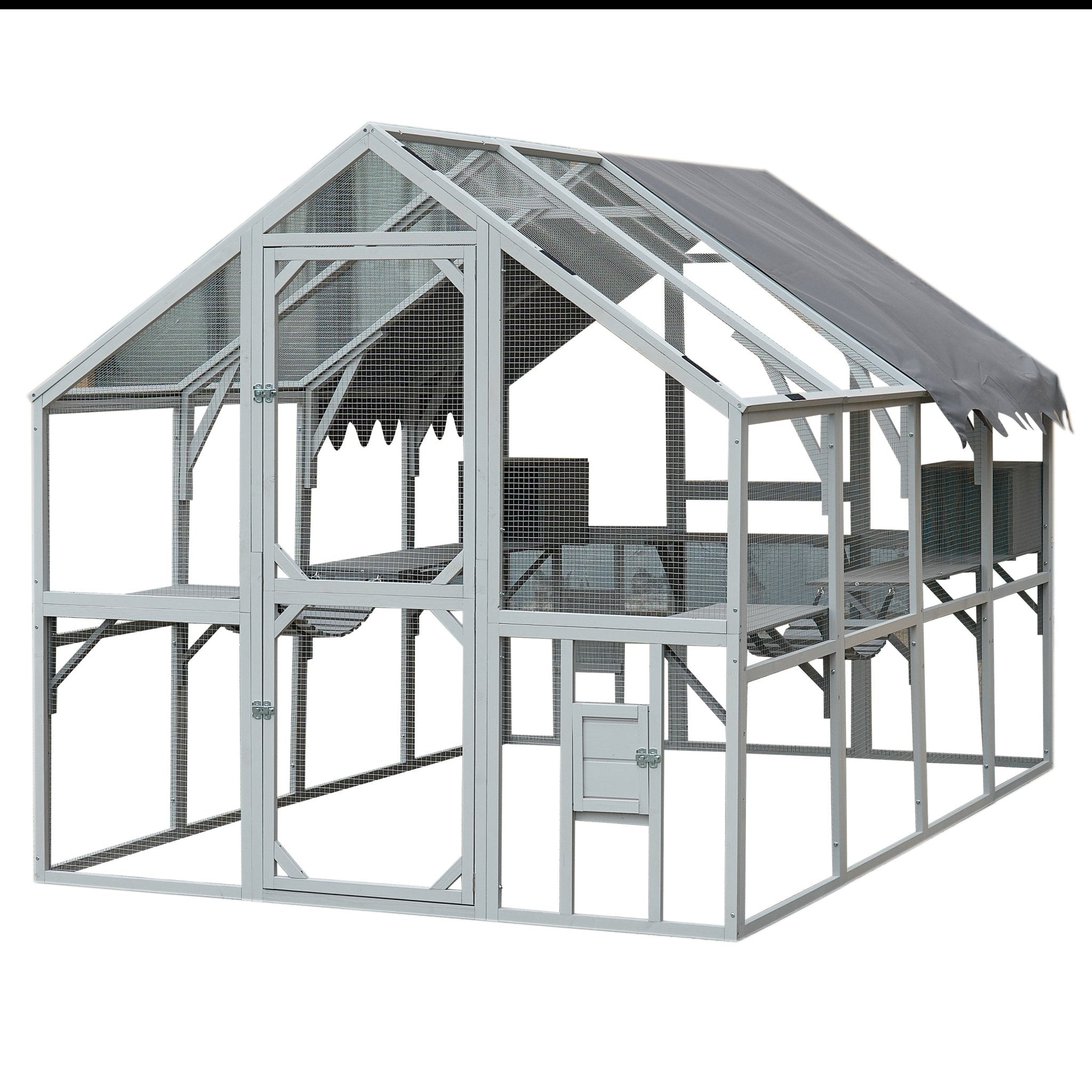 Large outdoor waterproof cat house cat enclosure - KiKiUMi