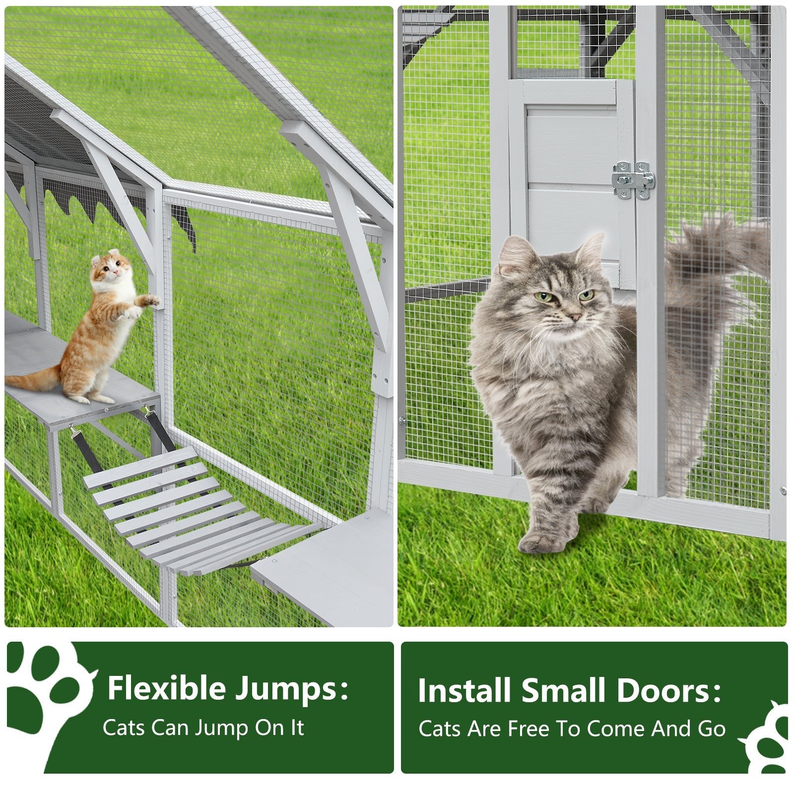 Large outdoor waterproof cat house cat enclosure - KiKiUMi
