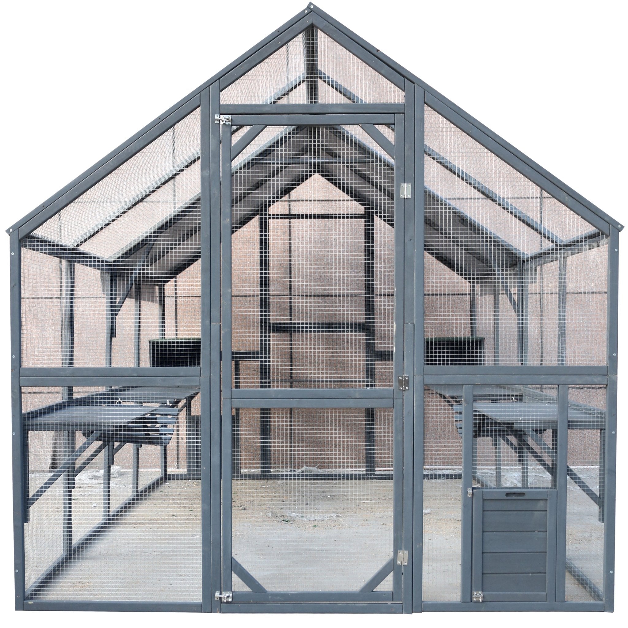 Large outdoor wooden cat enclosures - KiKiUMi