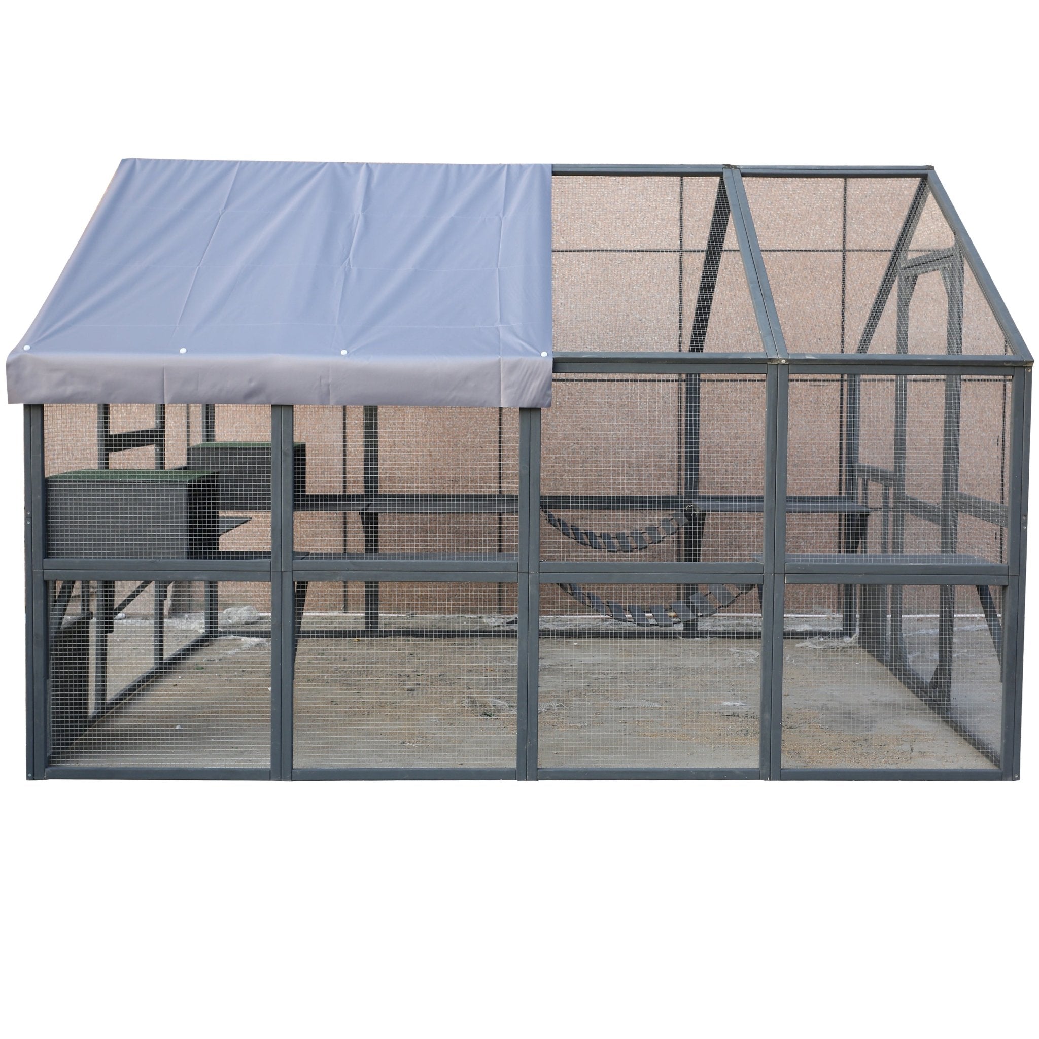 Large outdoor wooden cat enclosures - KiKiUMi