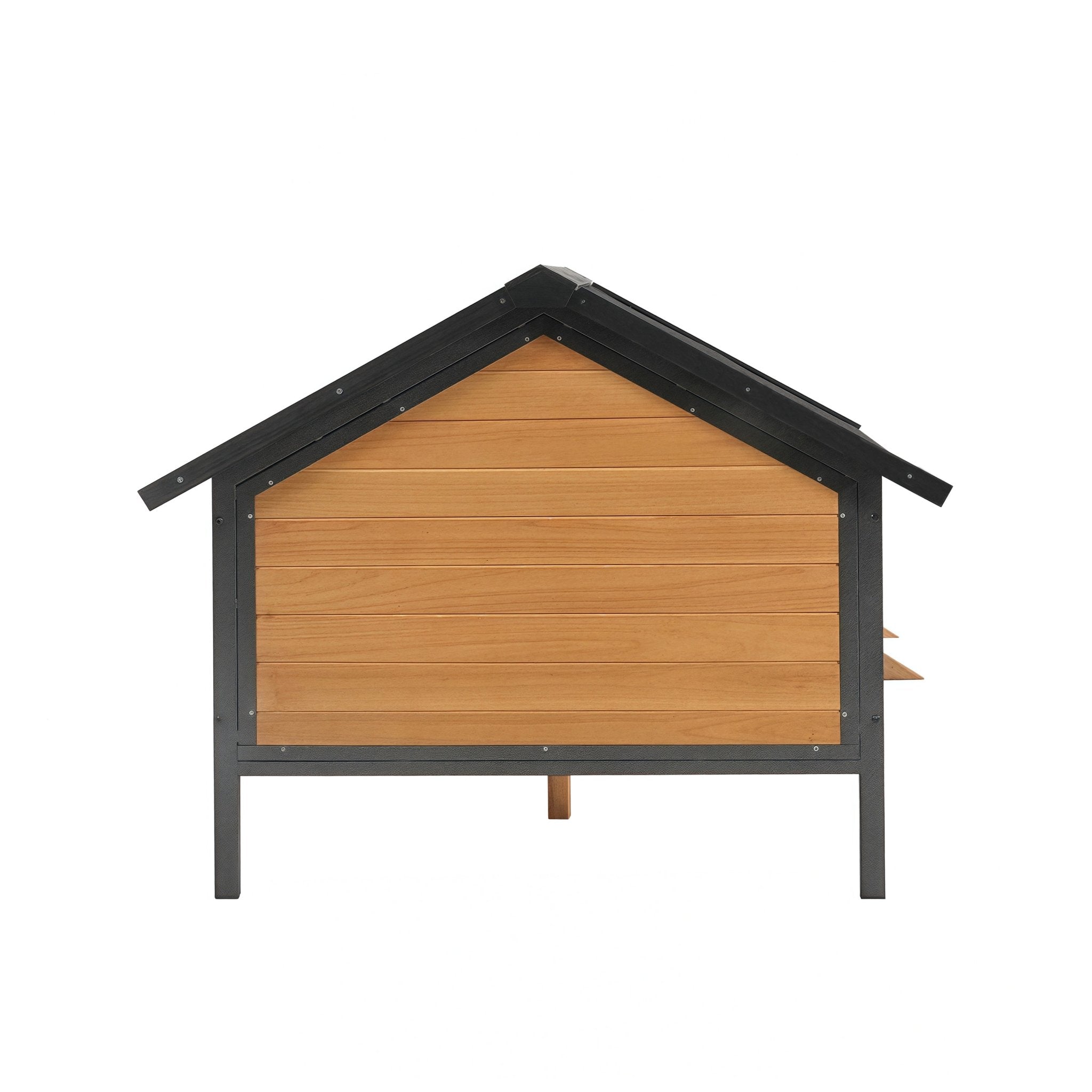 large outdoor wooden doghouse with a porch in the style of a wooden house - KiKiUMi