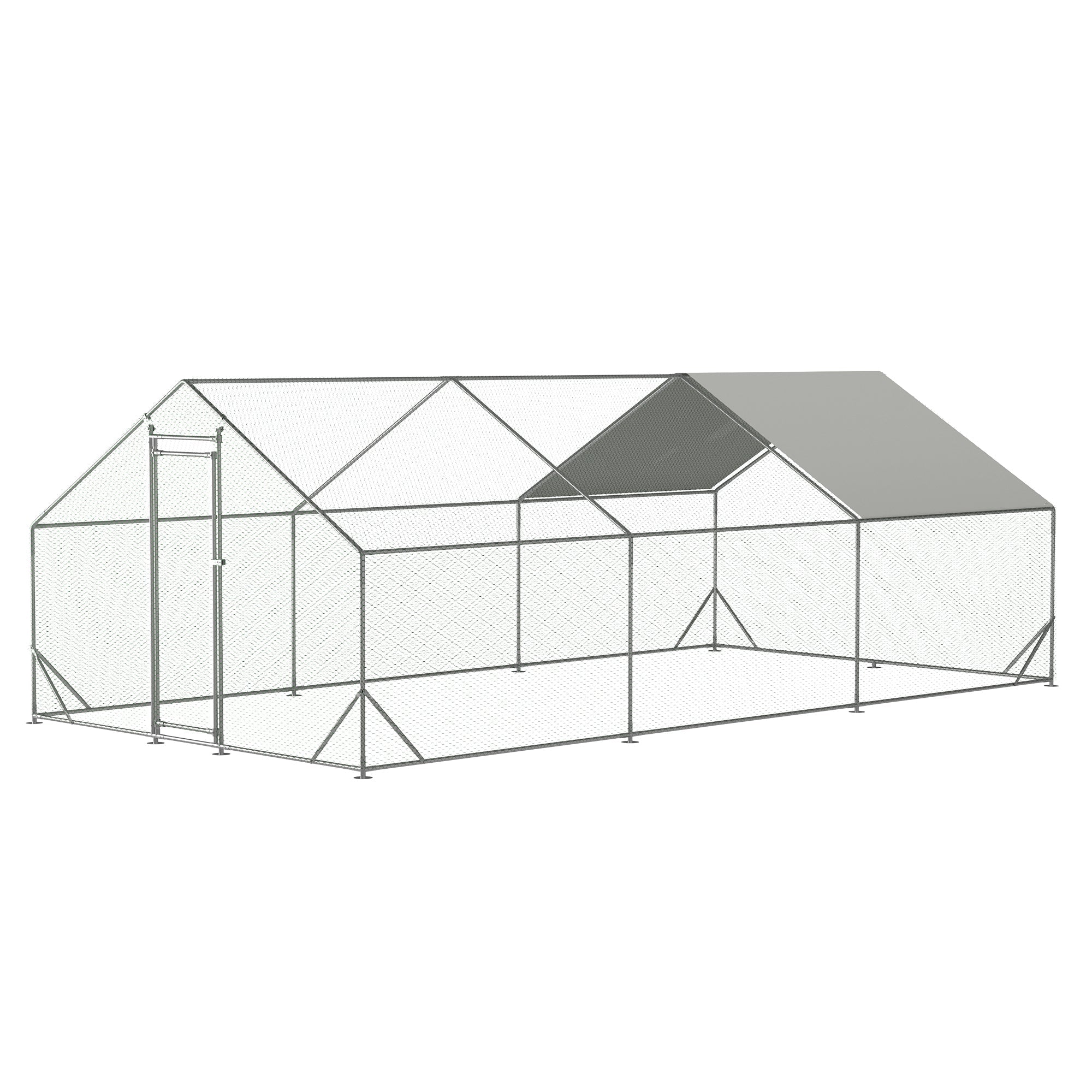 Large walk - in metal chicken, rabbit and duck cages (10' L x 20' W x 6.56' H) - KiKiUMi