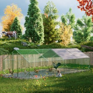 Large walk - in metal chicken, rabbit and duck cages (10 'L x 26 W x 6.56 'H) - KiKiUMi