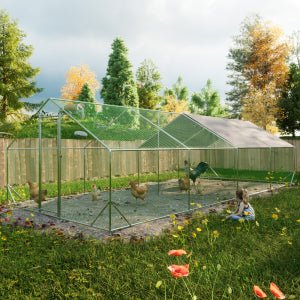 Large walk - in metal chicken, rabbit and duck cages (10 'L x 26 W x 6.56 'H) - KiKiUMi