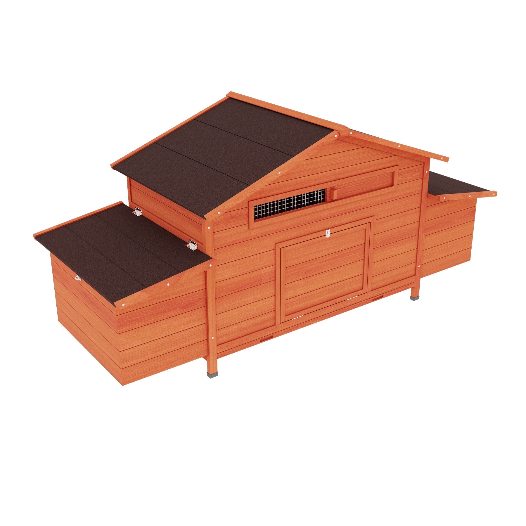Large wooden chicken cages, outdoor chicken coops, and poultry cages(brick red) - KiKiUMi