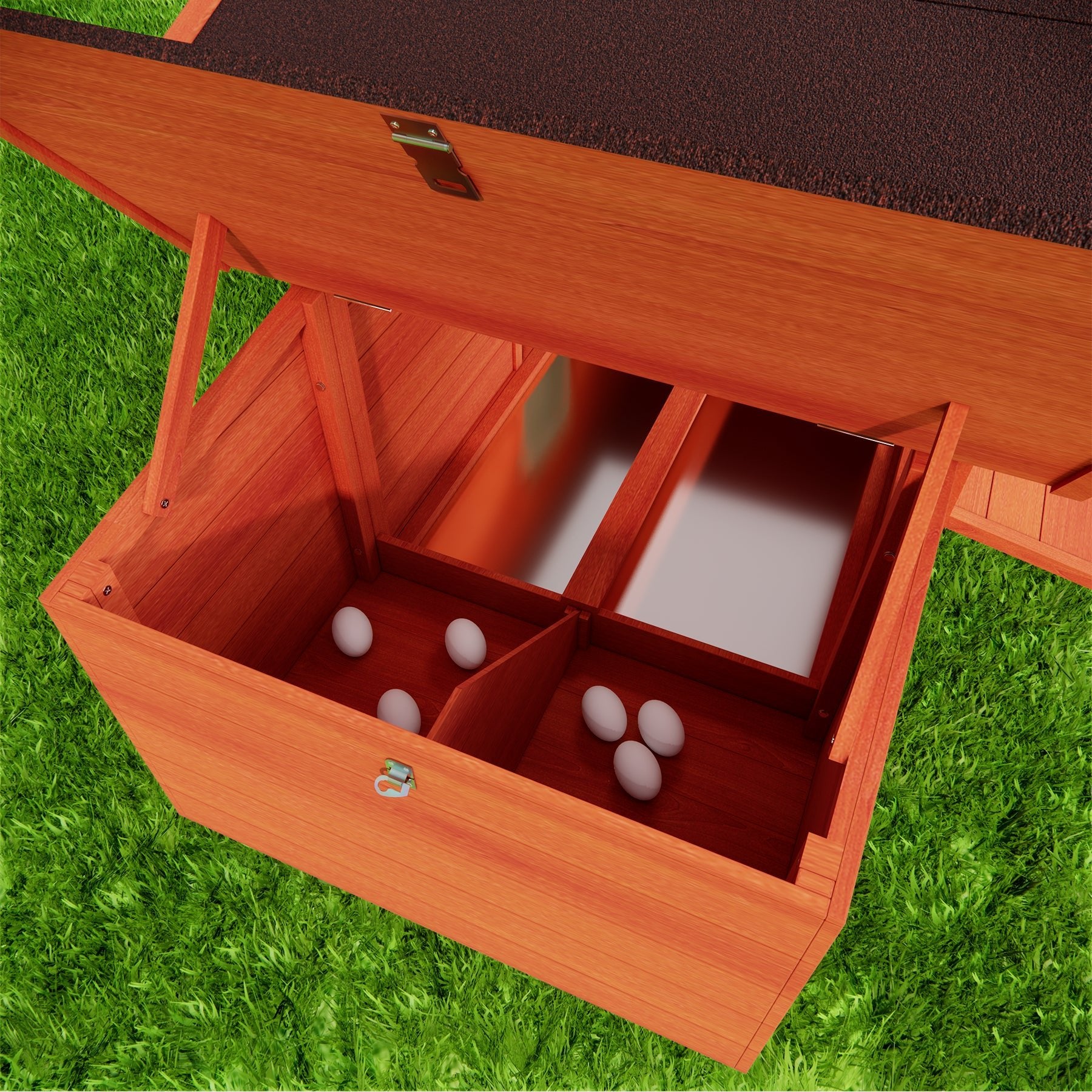 Large wooden chicken cages, outdoor chicken coops, and poultry cages(brick red) - KiKiUMi