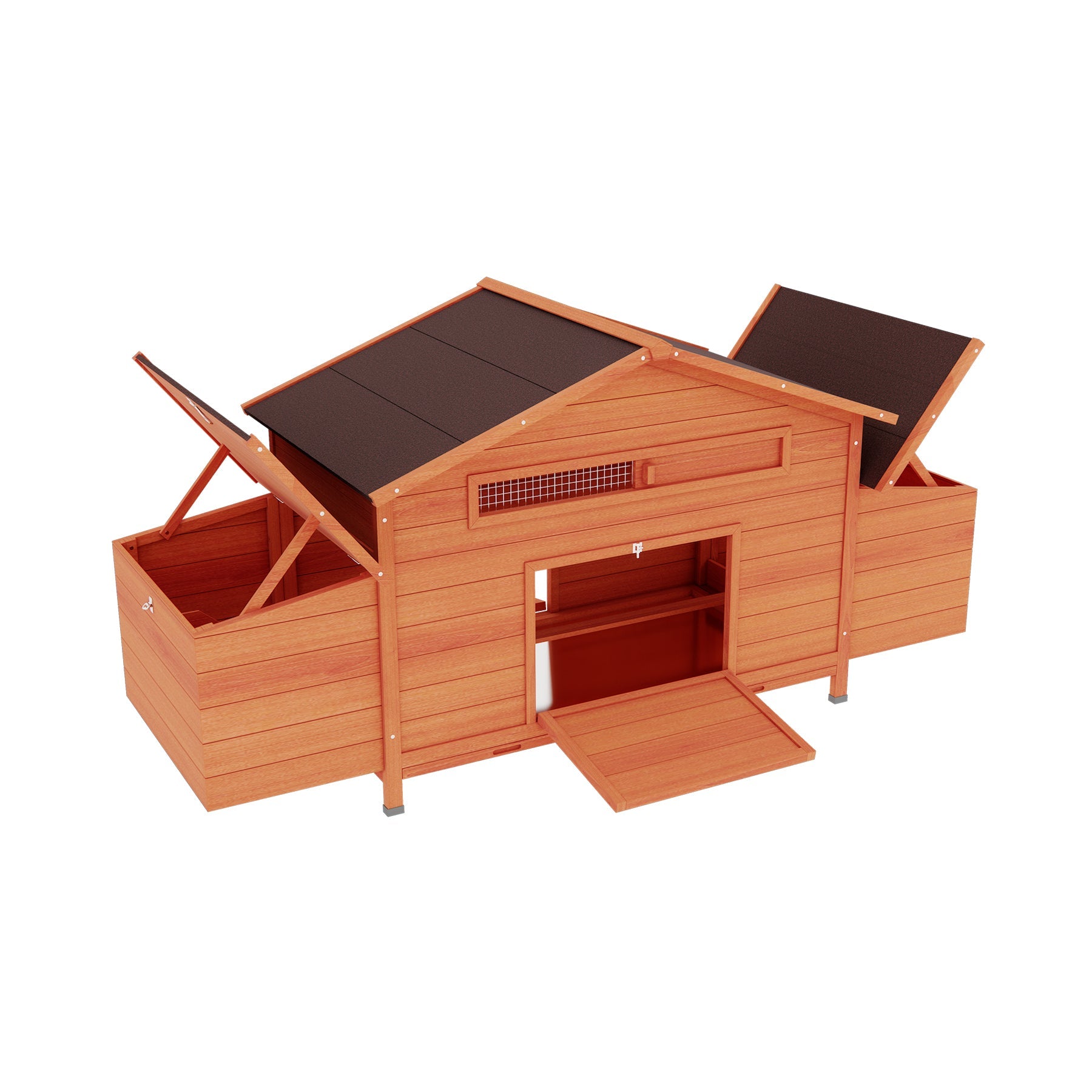 Large wooden chicken cages, outdoor chicken coops, and poultry cages(brick red) - KiKiUMi