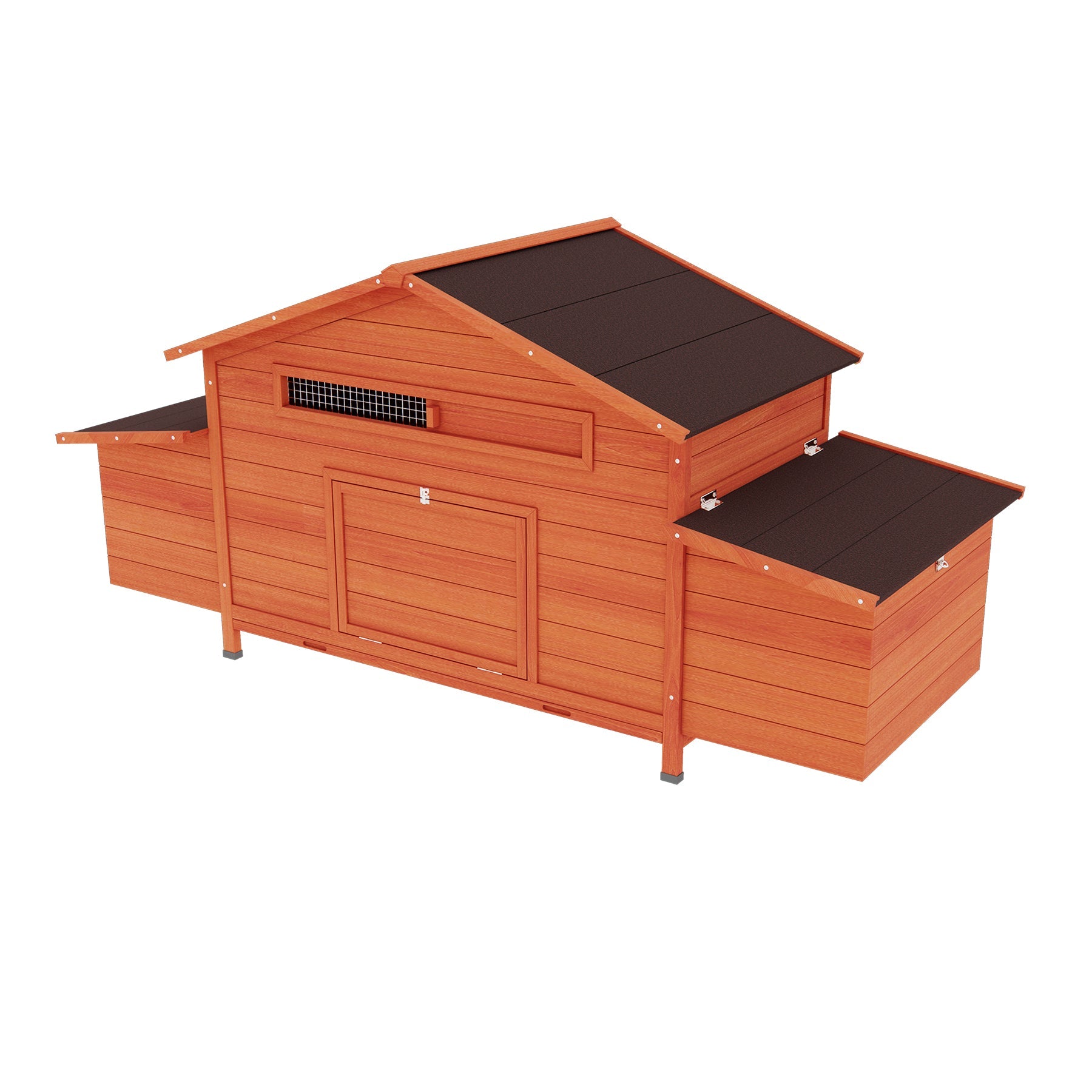 Large wooden chicken cages, outdoor chicken coops, and poultry cages(brick red) - KiKiUMi