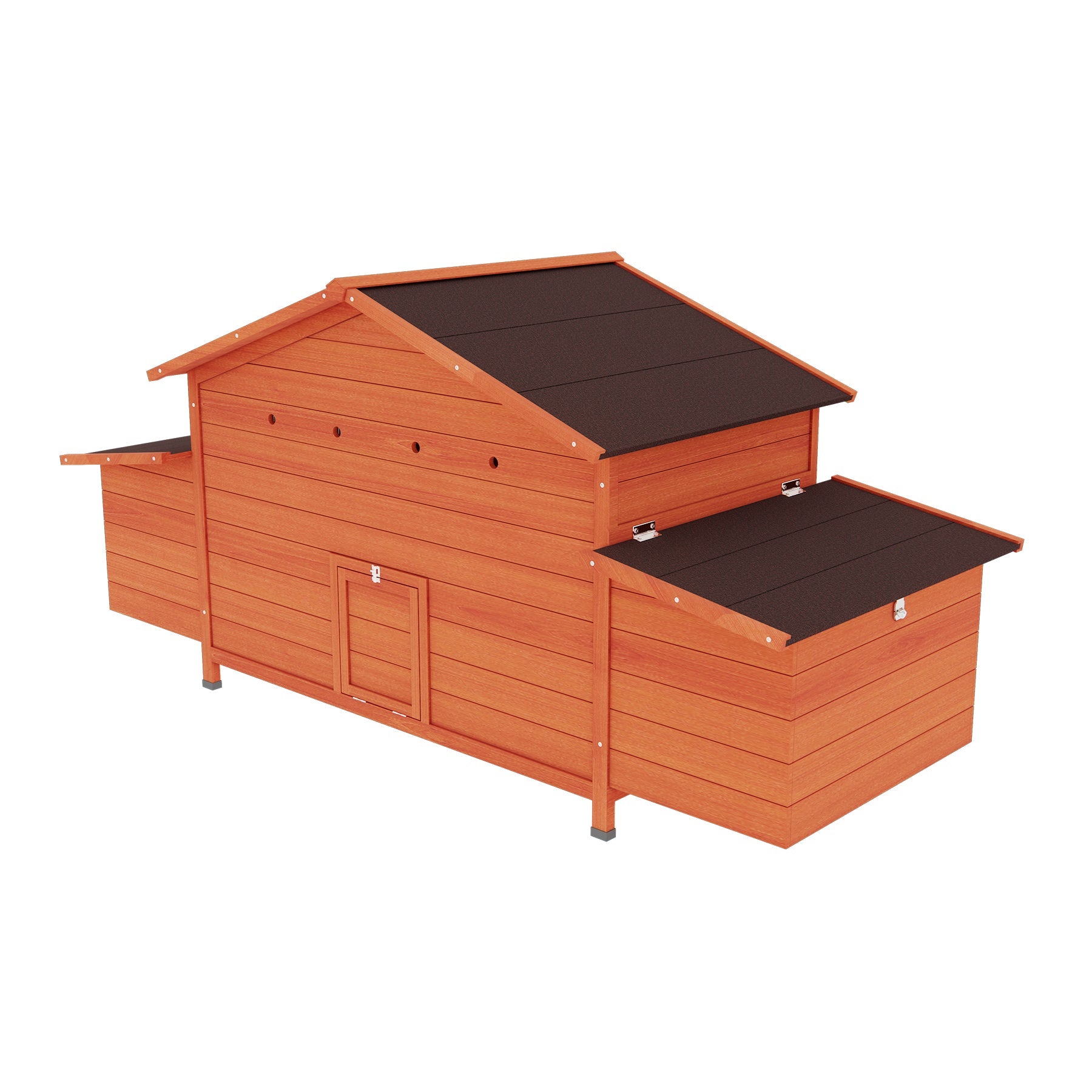 Large wooden chicken cages, outdoor chicken coops, and poultry cages(brick red) - KiKiUMi