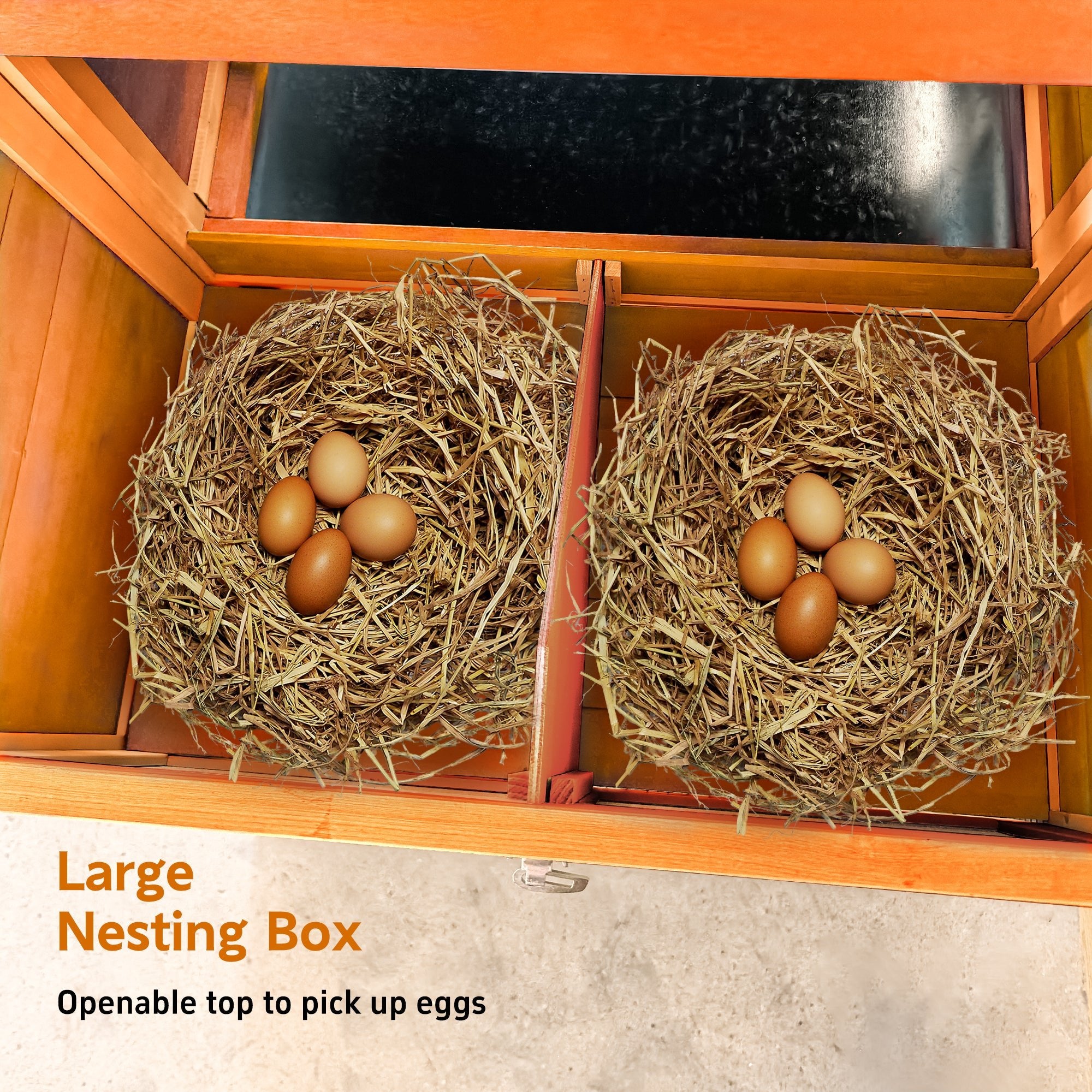 Large wooden wire fence poultry cage with nest boxes - KiKiUMi