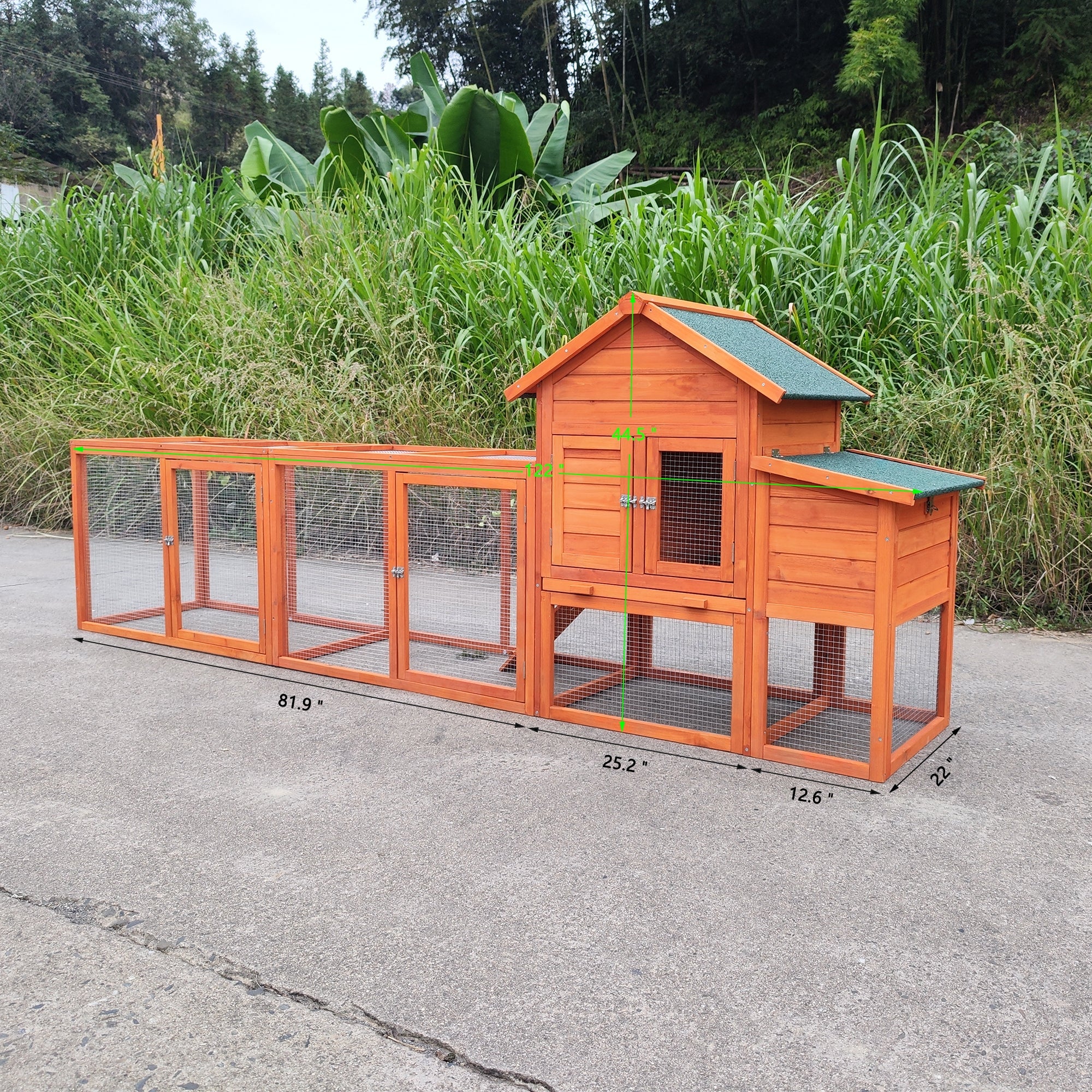 Large wooden wire fence poultry cage with nest boxes - KiKiUMi