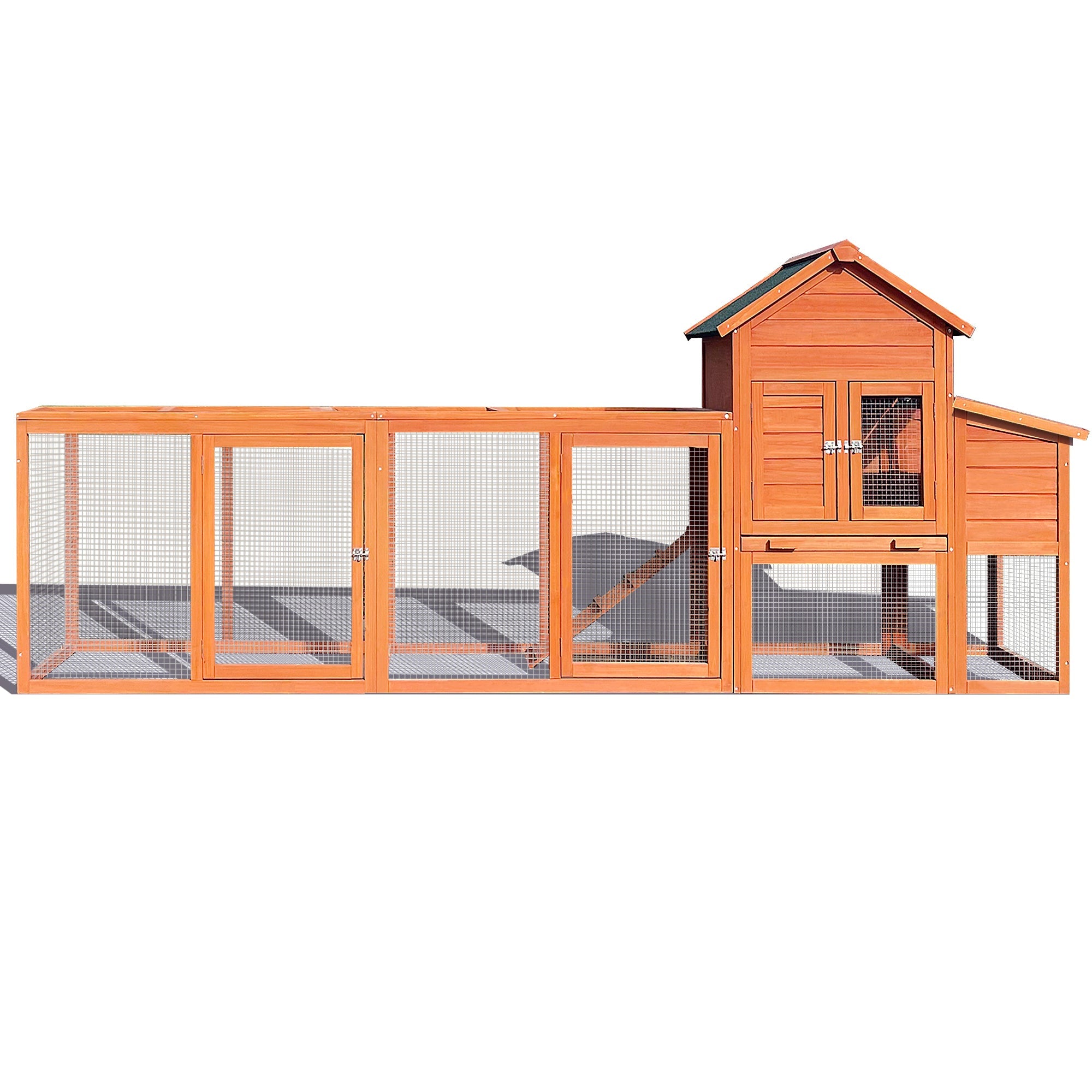 Large wooden wire fence poultry cages（natural） - KiKiUMi