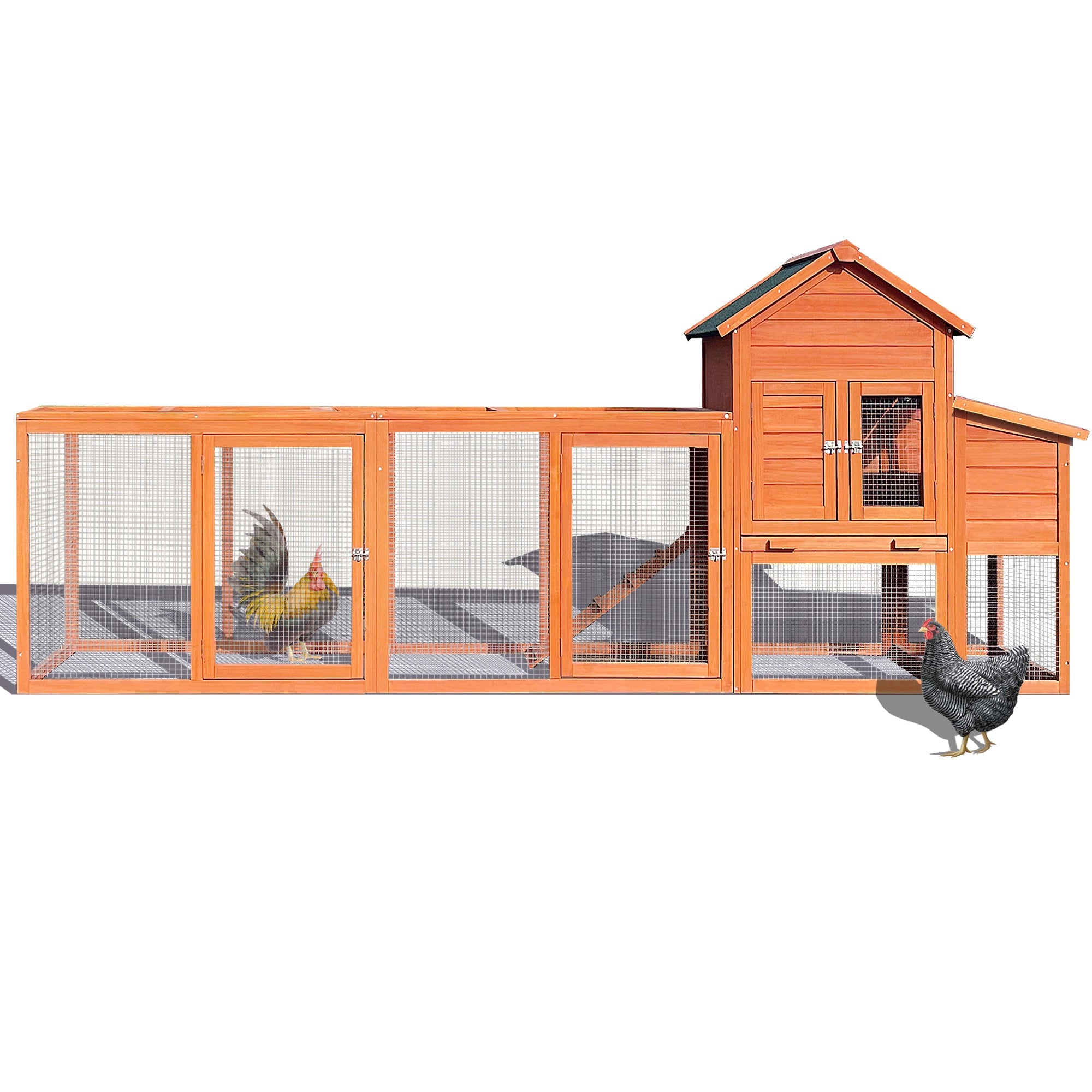 Large wooden wire fence poultry cages（natural） - KiKiUMi