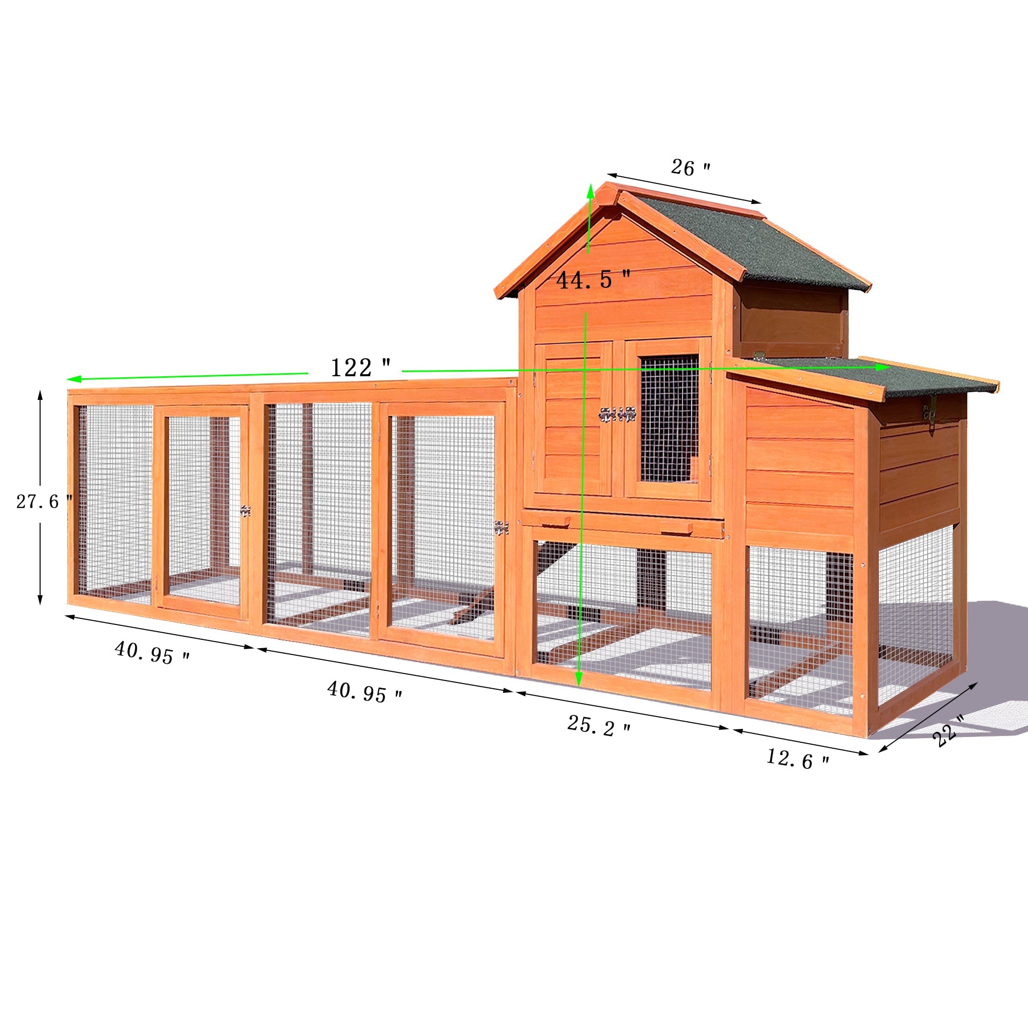 Large wooden wire fence poultry cages（natural） - KiKiUMi