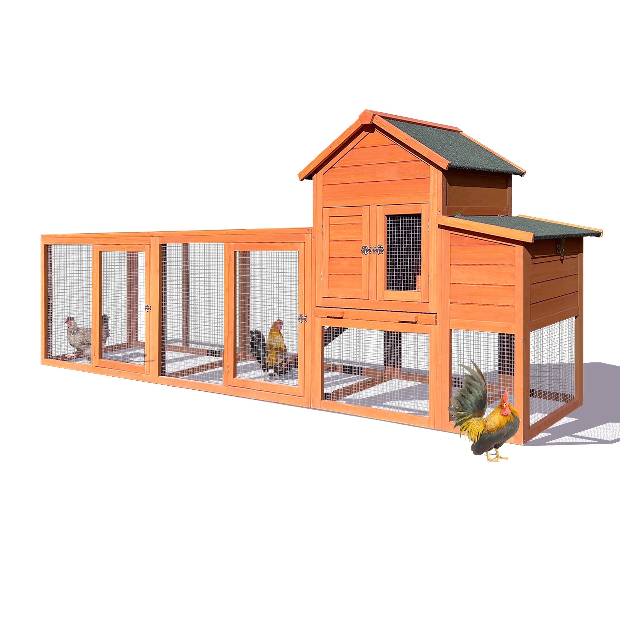 Large wooden wire fence poultry cages（natural） - KiKiUMi
