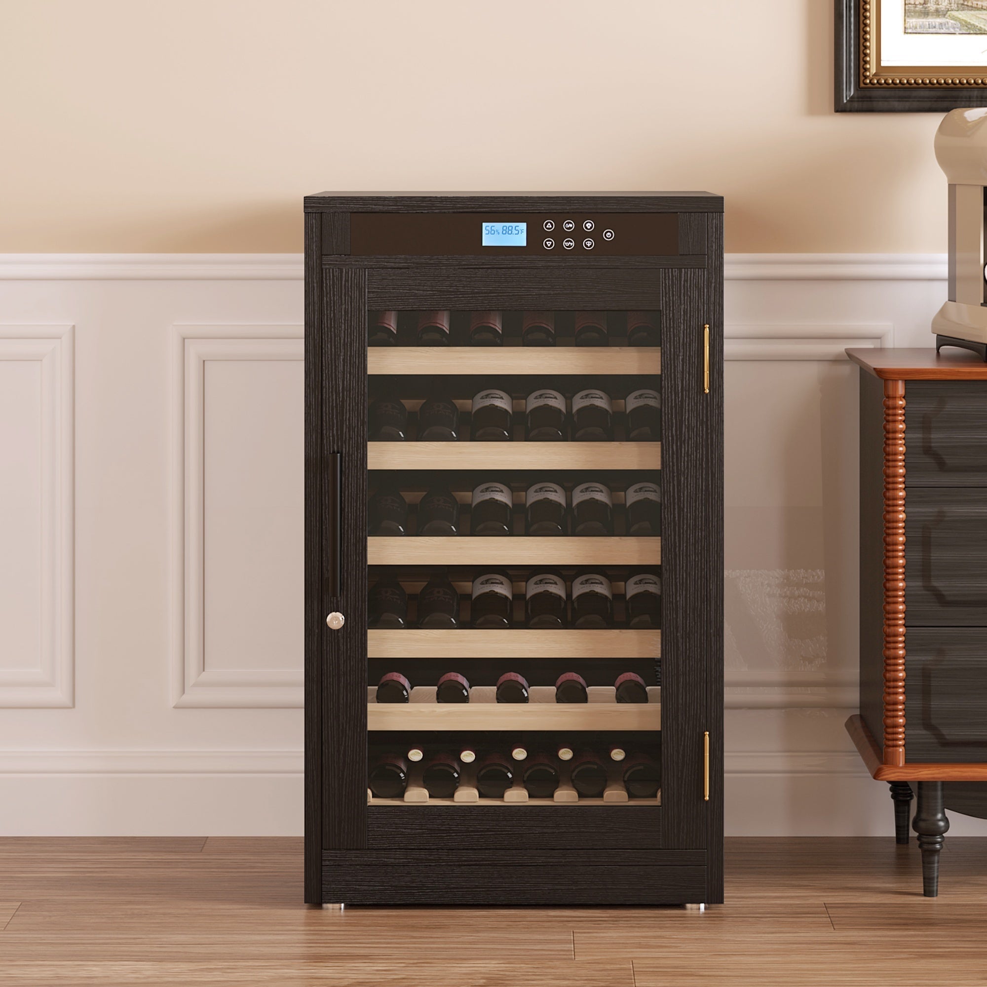 LED Touch Screen Display Constant Temperature Black Grape Wine Cooler - KiKiUMi