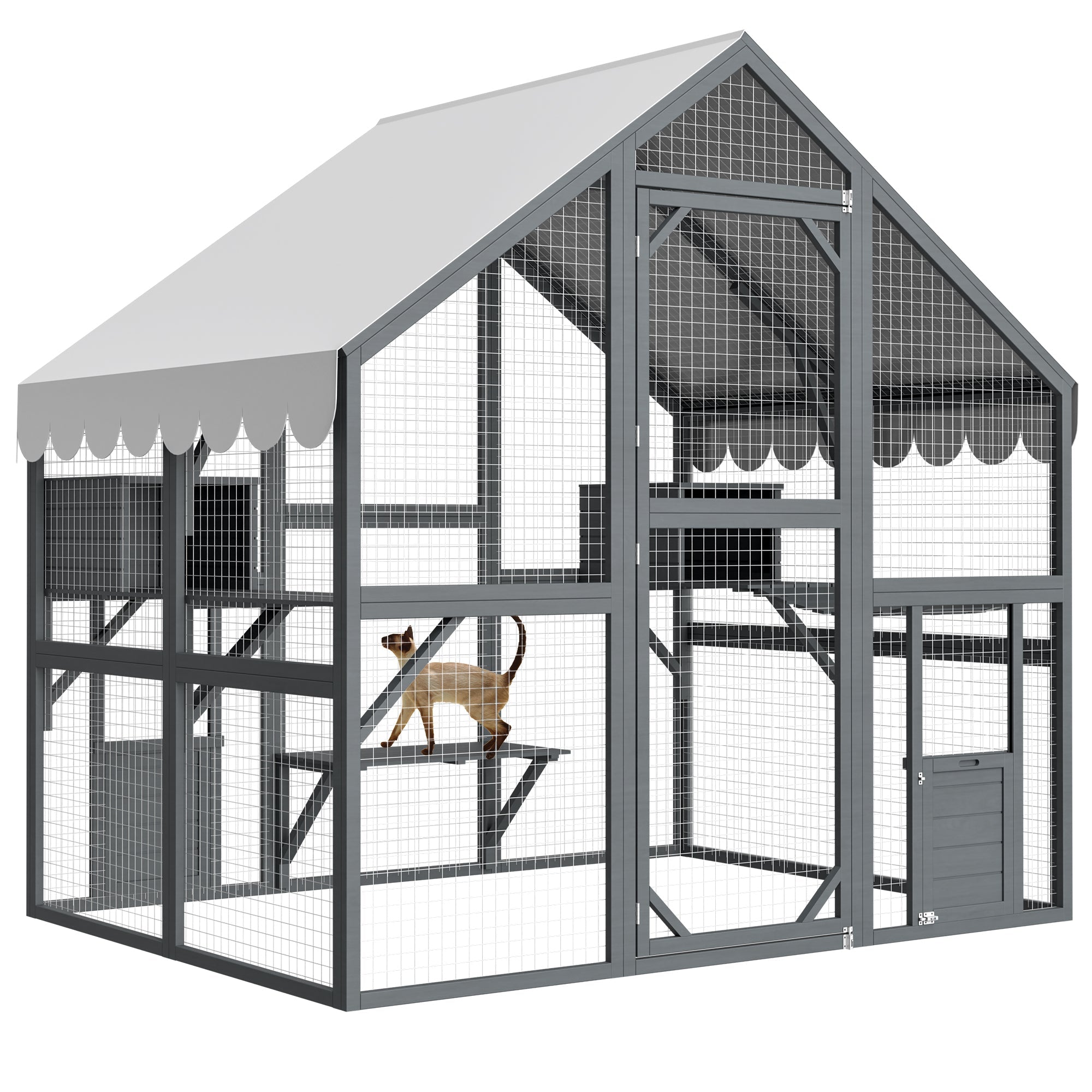 luxurious large outdoor cat house of 28 square feet - KiKiUMi