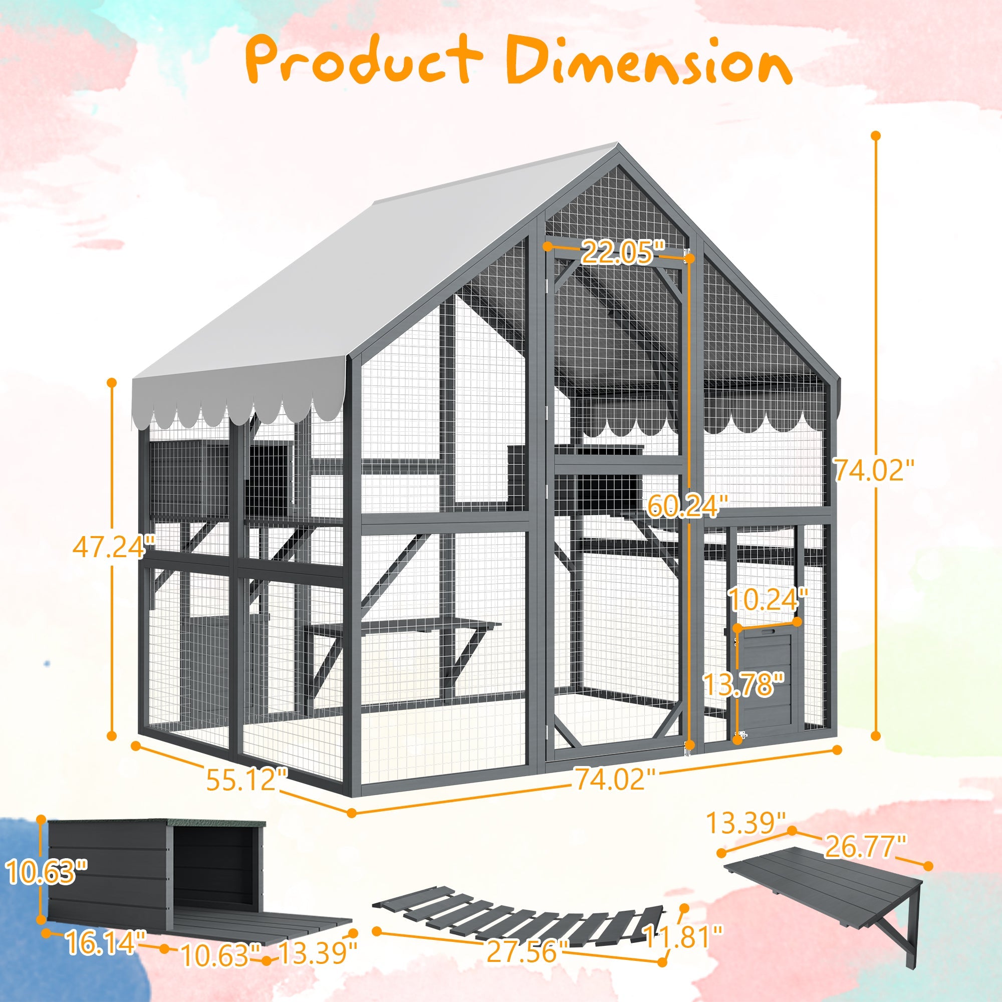 luxurious large outdoor cat house of 28 square feet - KiKiUMi