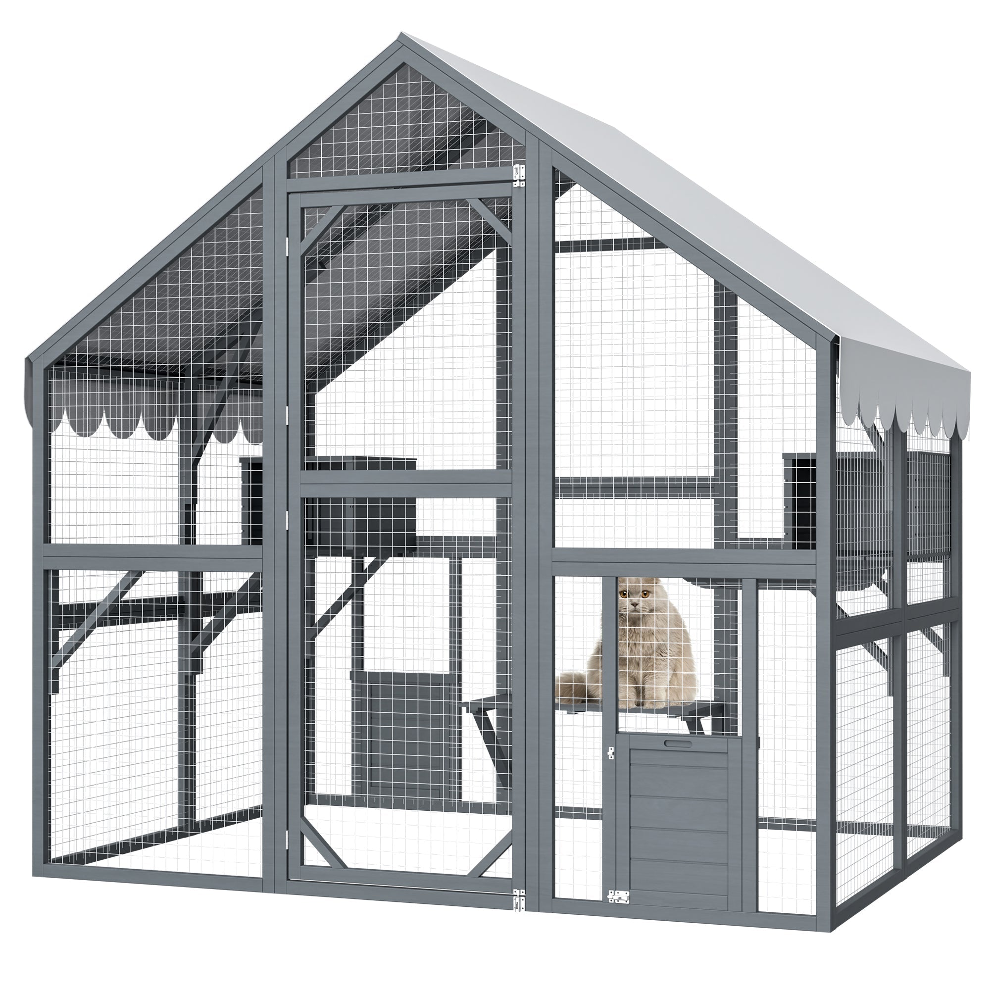 luxurious large outdoor cat house of 28 square feet - KiKiUMi