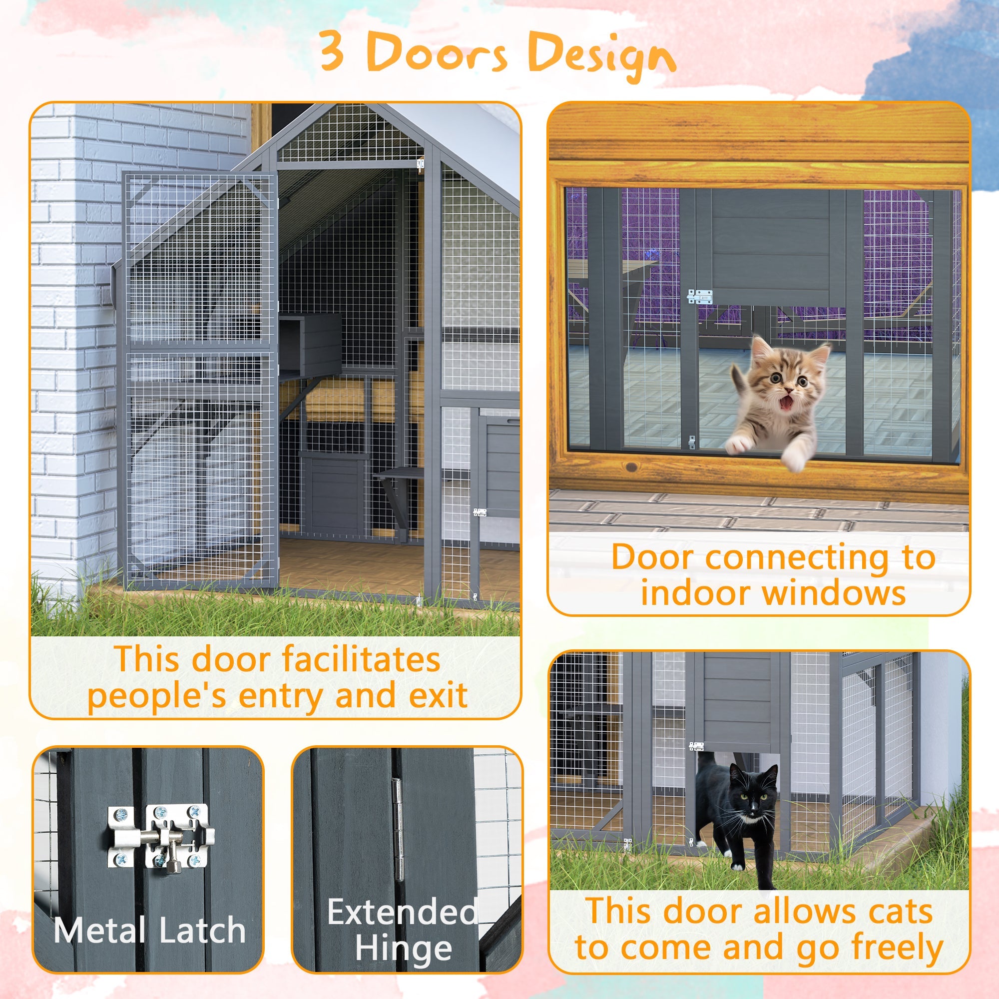 luxurious large outdoor cat house of 28 square feet - KiKiUMi