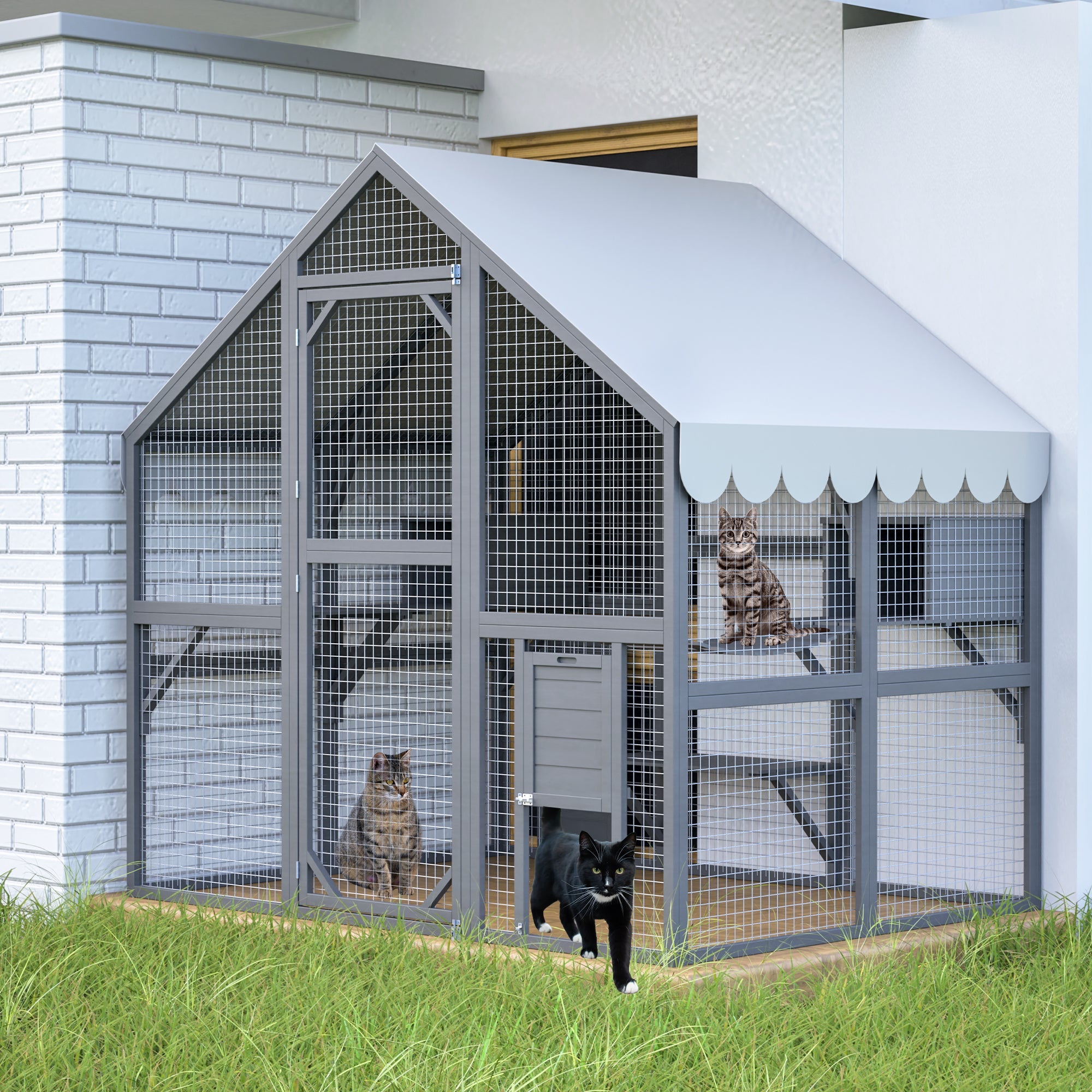 luxurious large outdoor cat house of 28 square feet - KiKiUMi