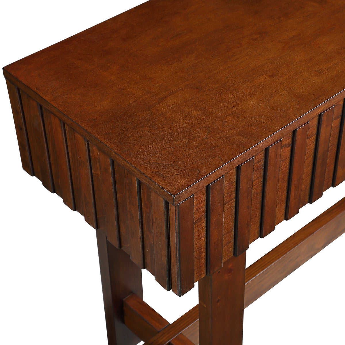 Medieval farmhouse slot console sofa table and storage drawers(cherry) - KiKiUMi