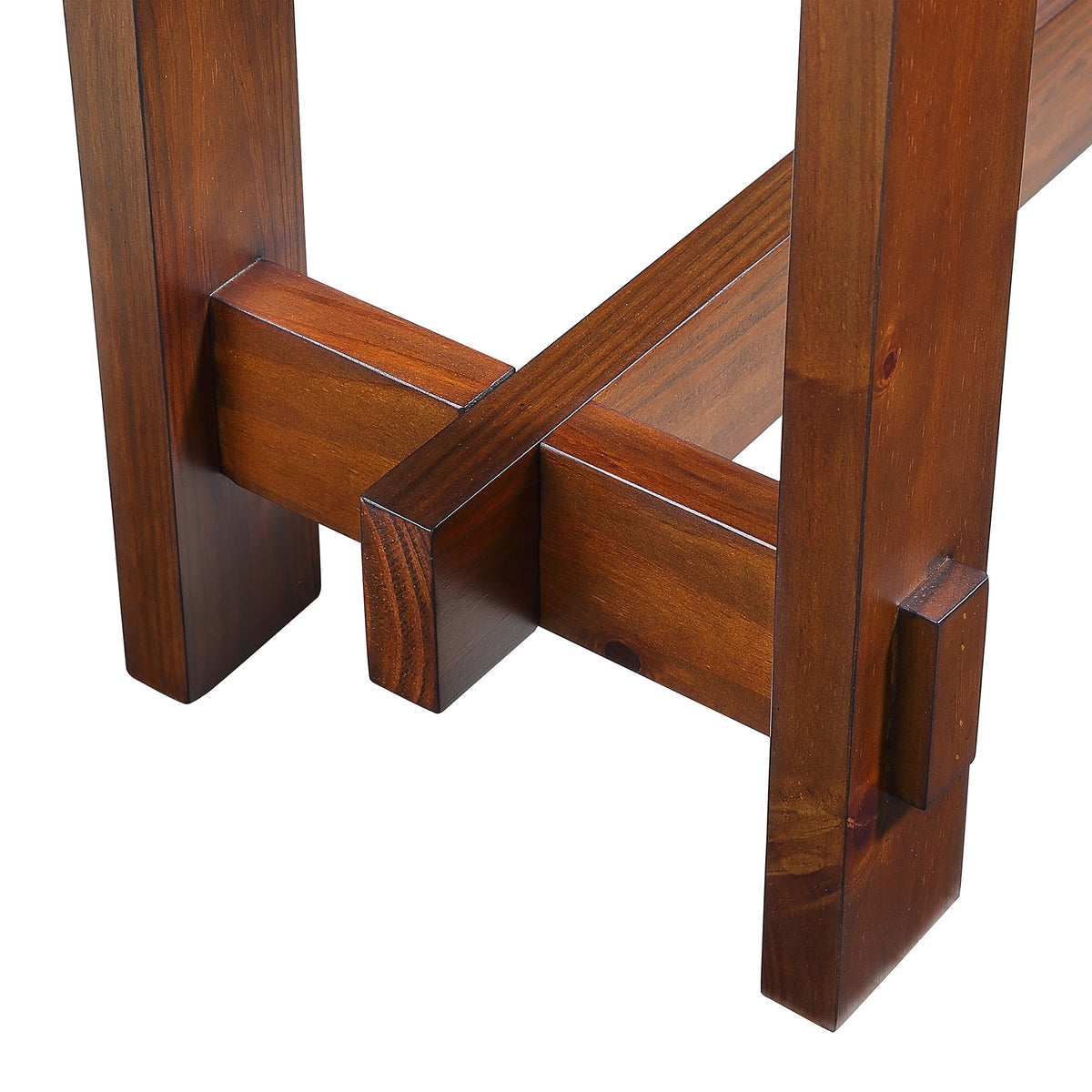 Medieval farmhouse slot console sofa table and storage drawers(cherry) - KiKiUMi