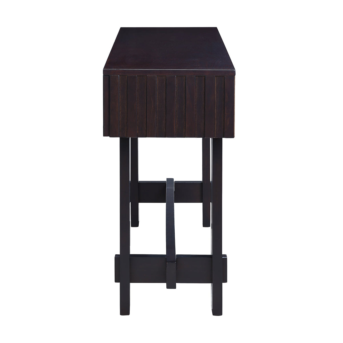 Medieval farmhouse slot console sofa table and storage drawers(espresso) - KiKiUMi