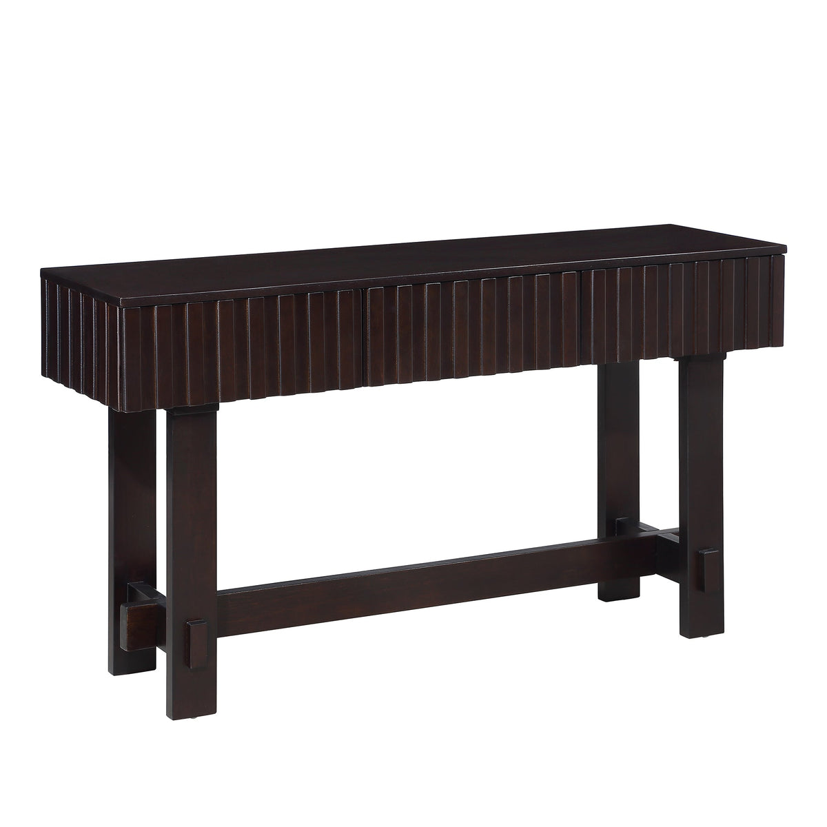 Medieval farmhouse slot console sofa table and storage drawers(espresso) - KiKiUMi