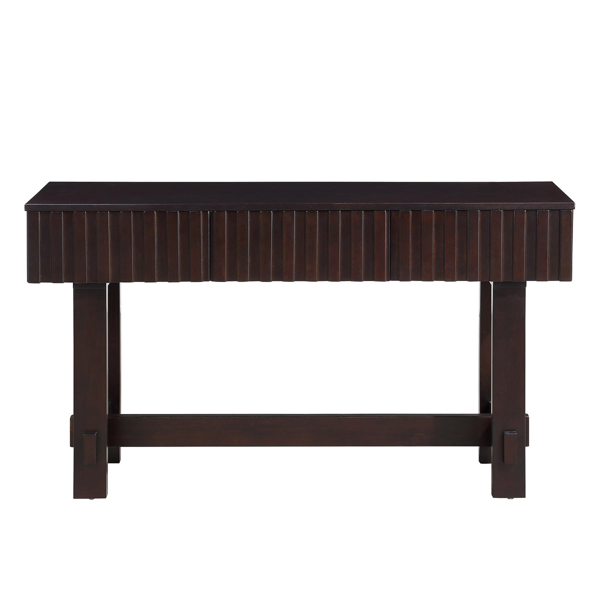Medieval farmhouse slot console sofa table and storage drawers(espresso) - KiKiUMi