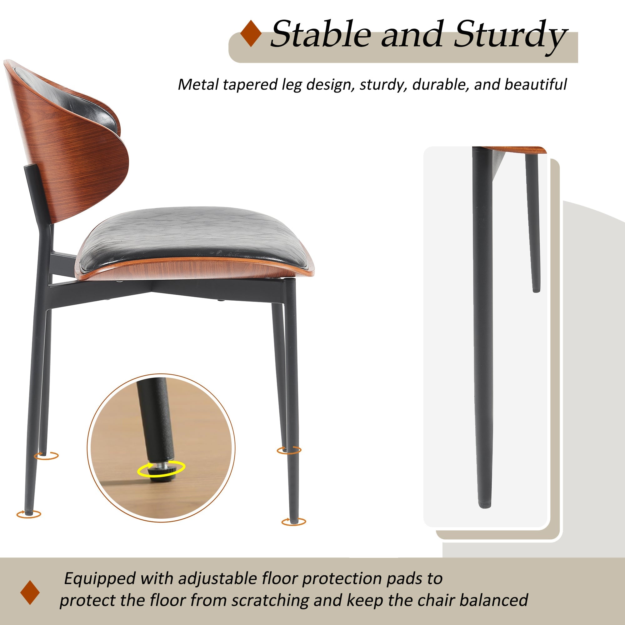 Medieval luxury PU leather modern dining chairs(black) - KiKiUMi